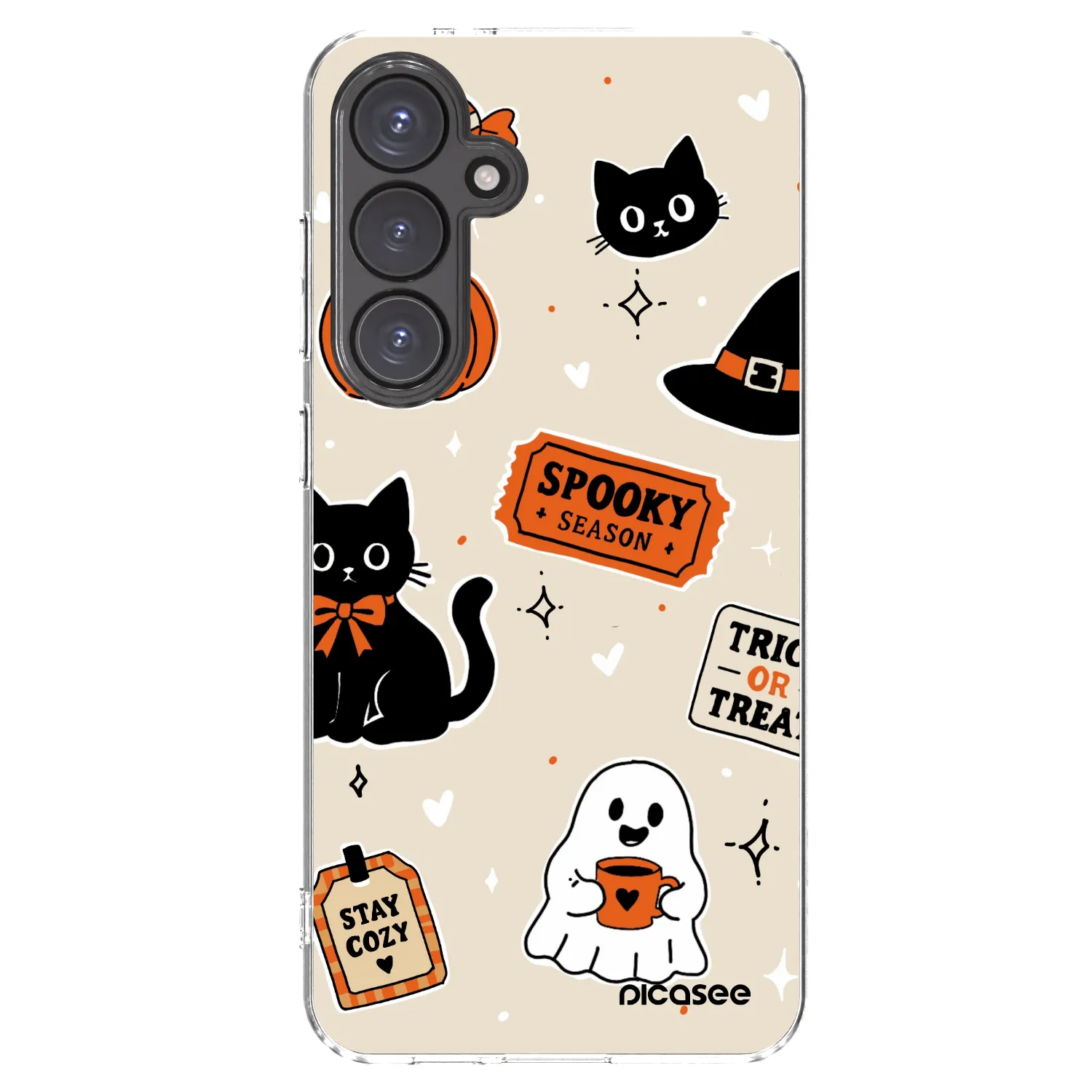 Picasee husă transparentă din silicon pentru Samsung Galaxy S24 FE S721B - Halloween stickers