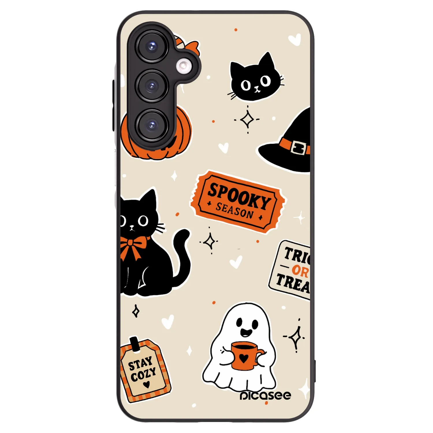 Picasee husă neagră din silicon pentru Samsung Galaxy A16 5G - Halloween stickers