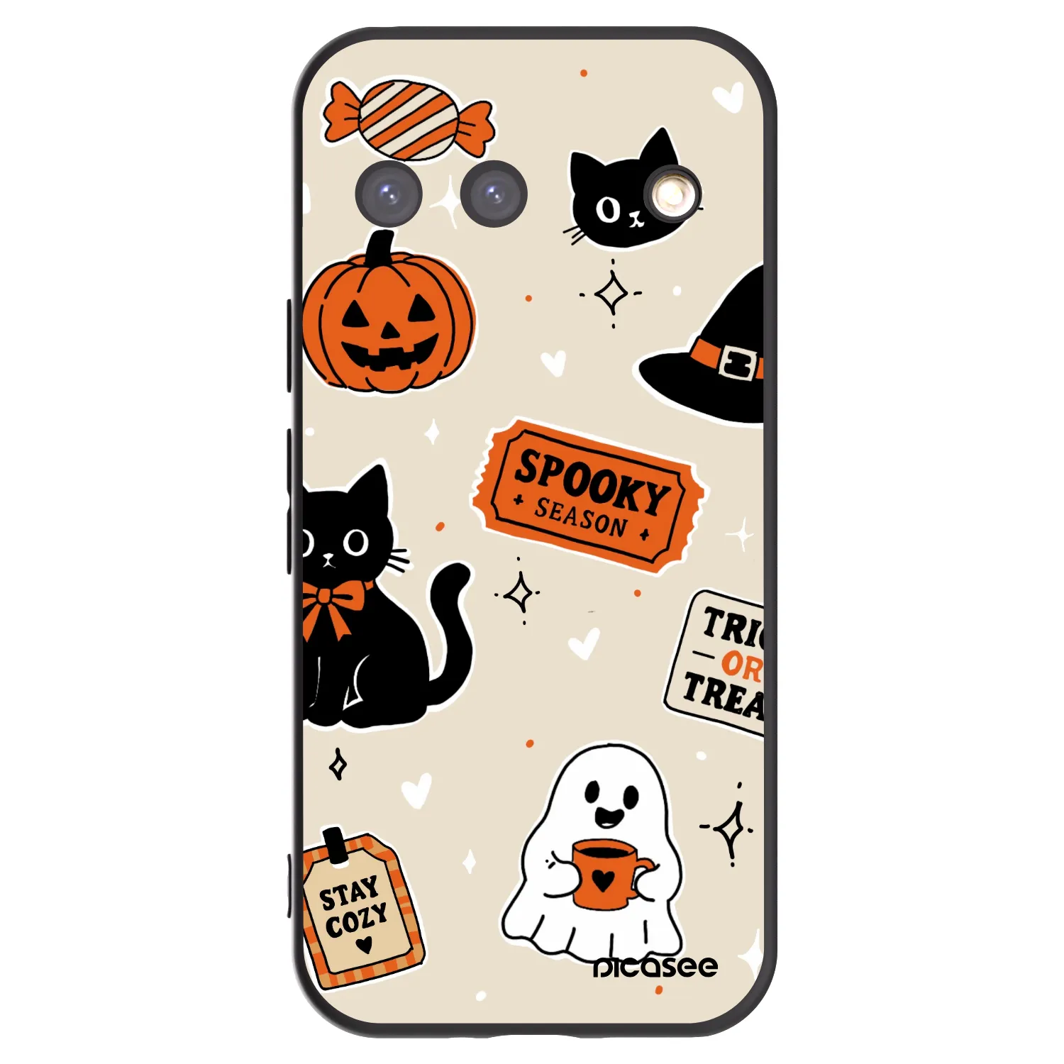 Picasee husă neagră din silicon pentru Google Pixel 9 - Halloween stickers