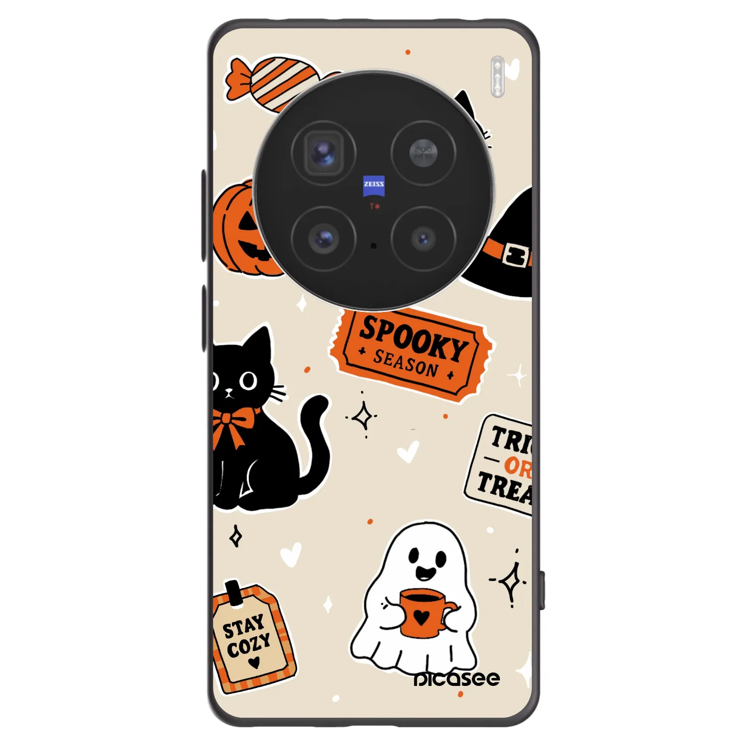 Picasee husă neagră din silicon pentru Vivo X200 Pro - Halloween stickers