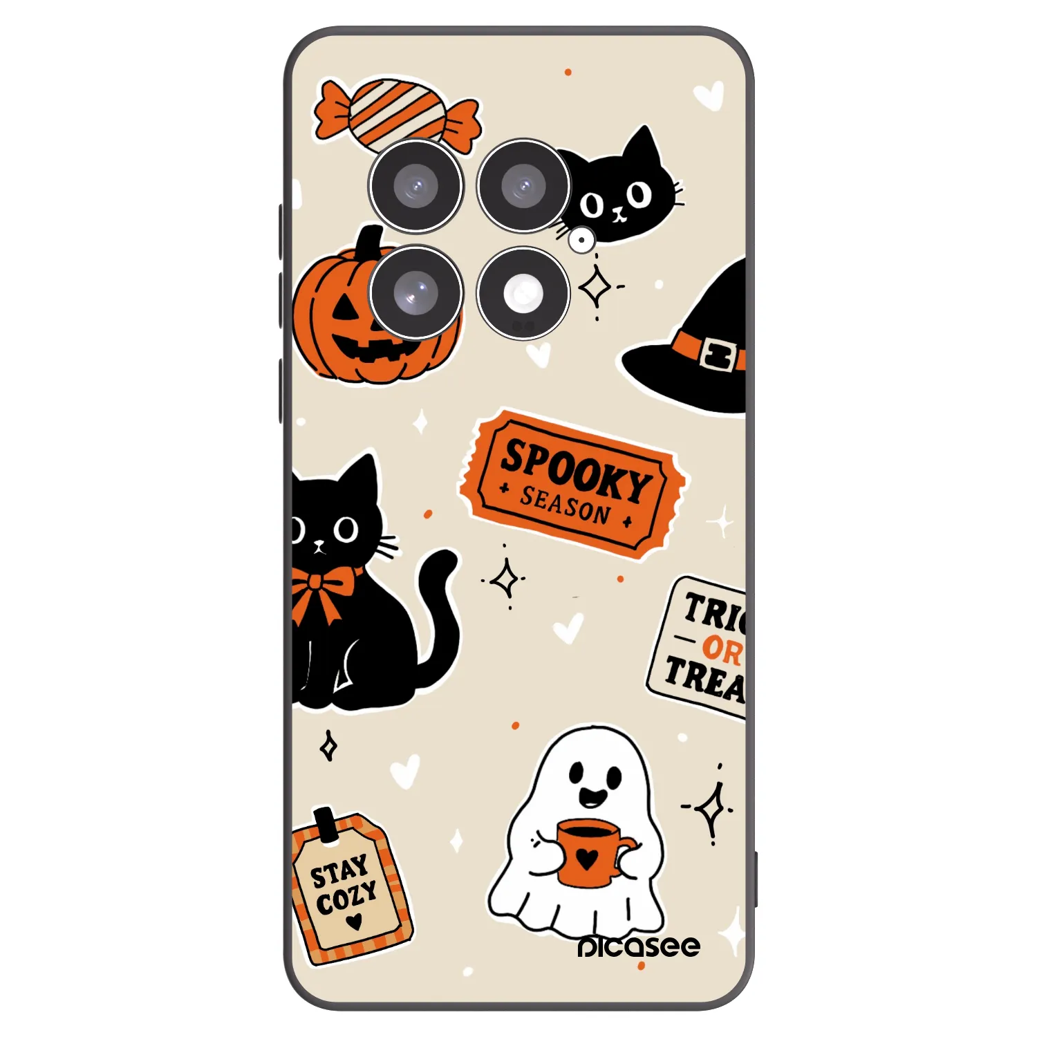 Picasee husă neagră din silicon pentru OnePlus 13 5G - Halloween stickers