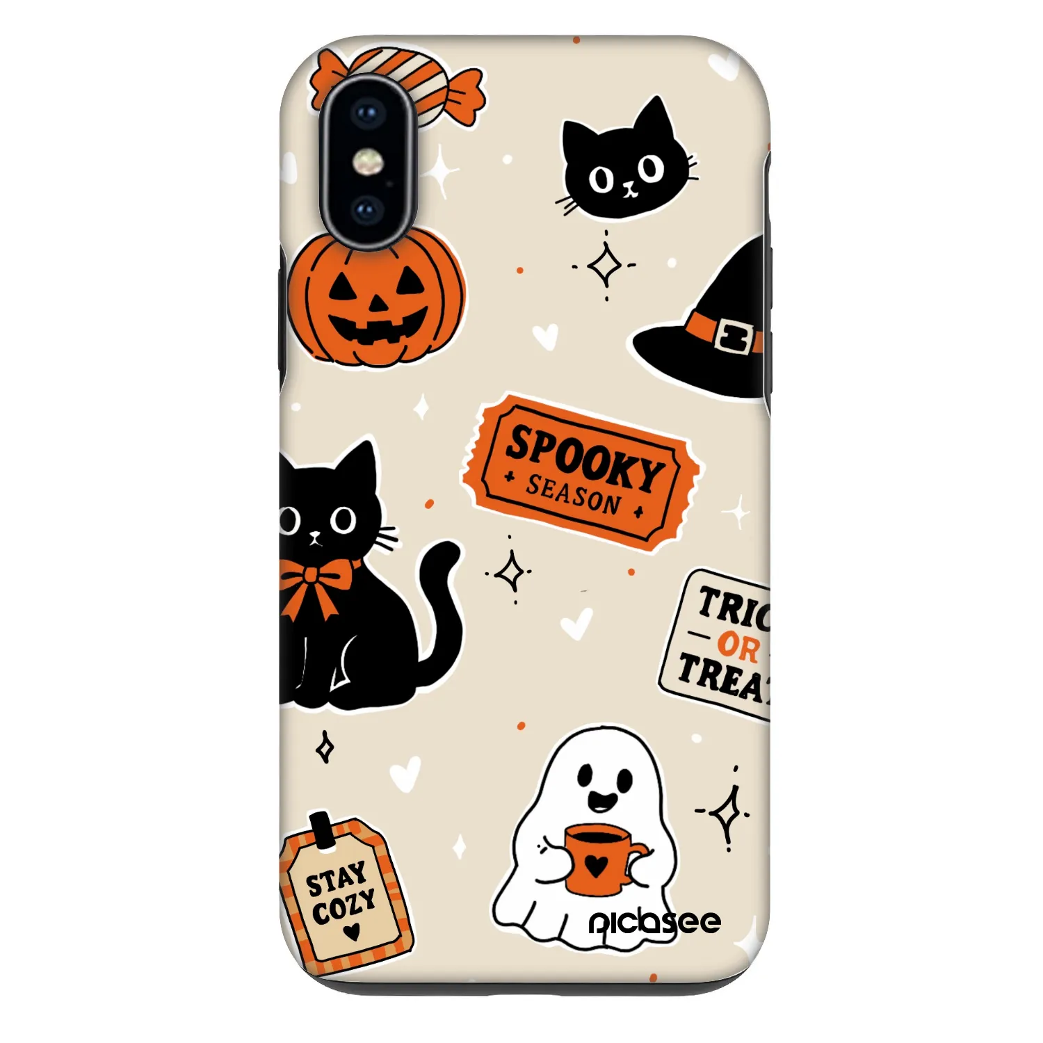 Picasee Fashion Case pentru Apple iPhone X/XS - Halloween stickers