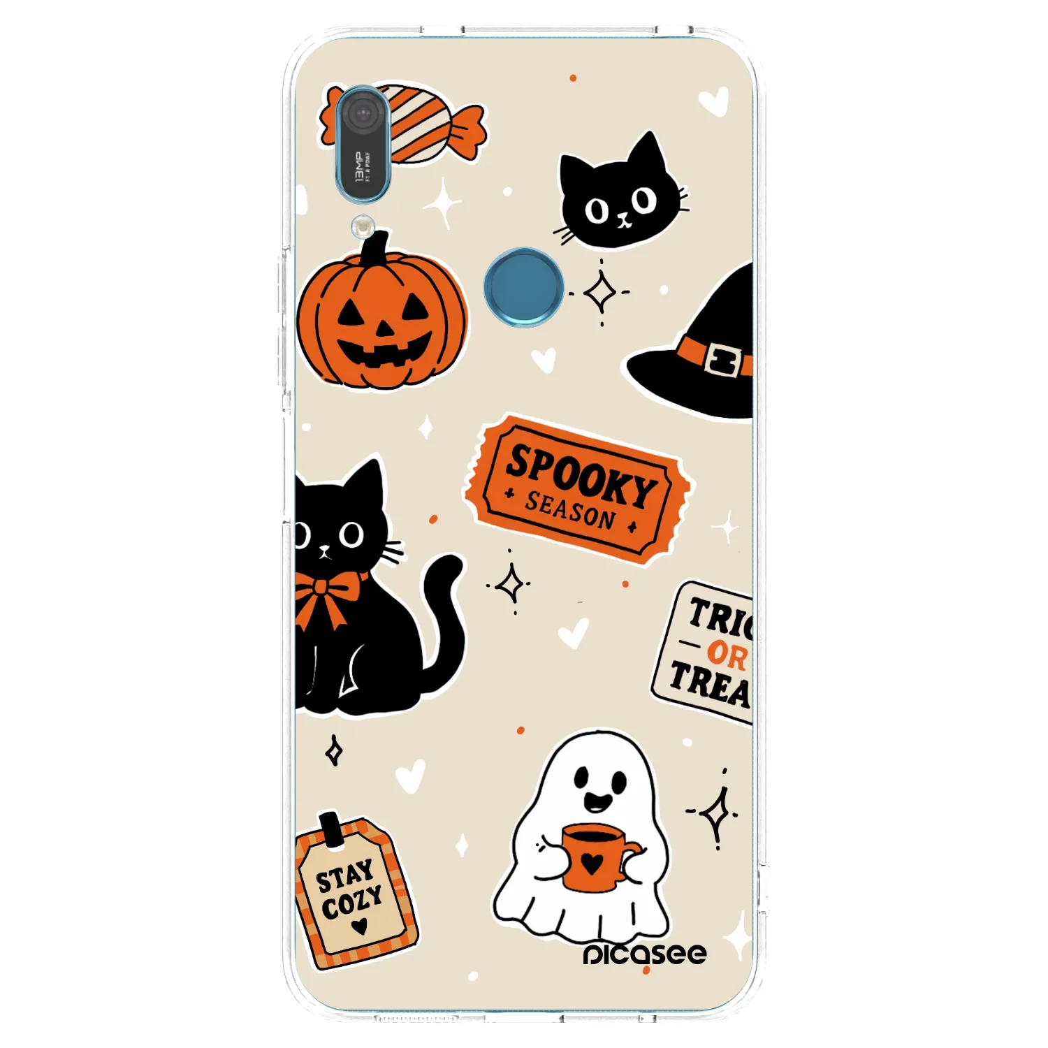 Picasee husă transparentă din silicon pentru Huawei Y6 2019 - Halloween stickers