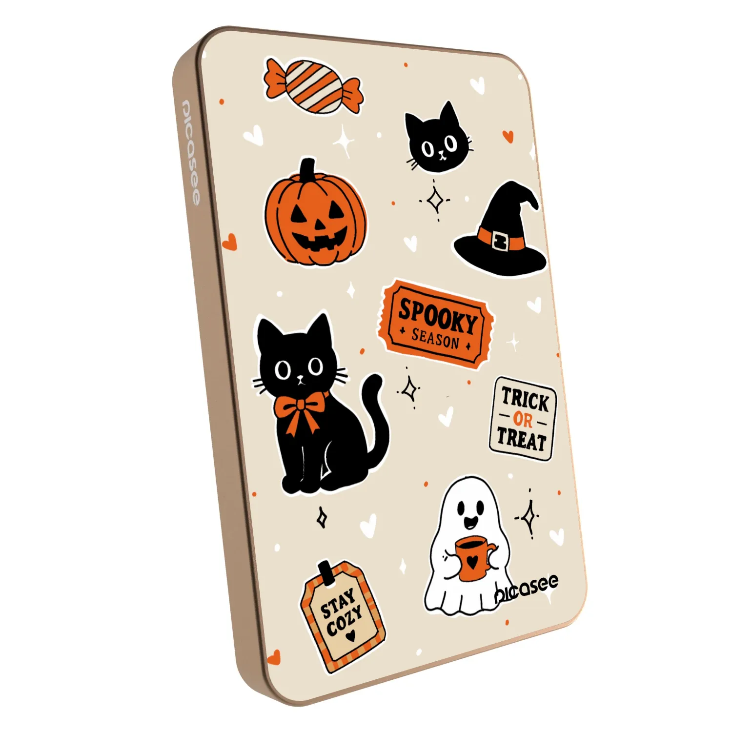 Picasee Powerbank cu MagSafe 5 000 mAh De aur - Halloween stickers