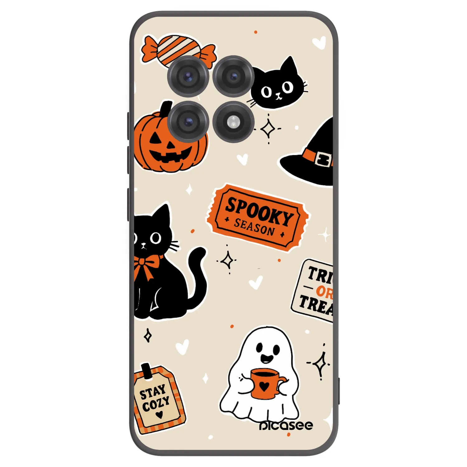 Picasee husă neagră din silicon pentru OnePlus 13R 5G - Halloween stickers