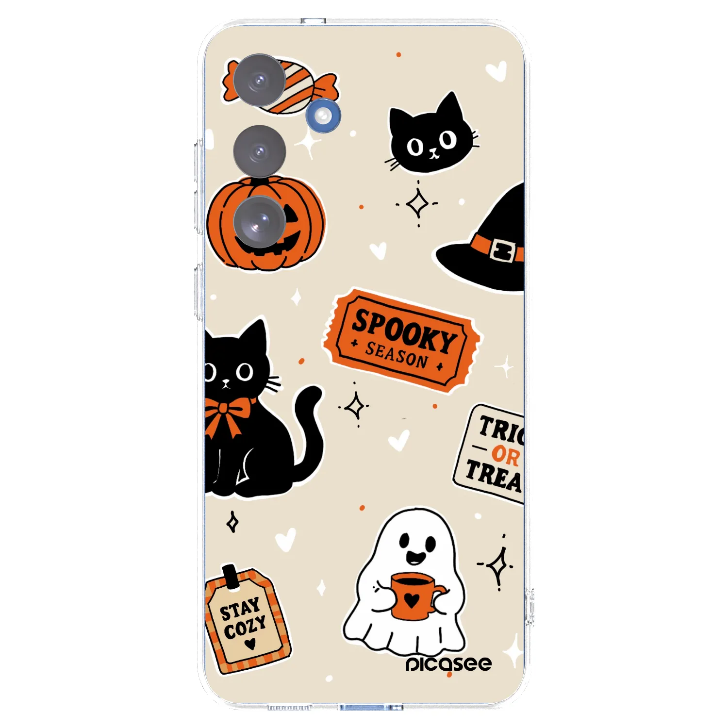 Picasee husă transparentă din silicon pentru Samsung Galaxy S25 FE 5G - Halloween stickers