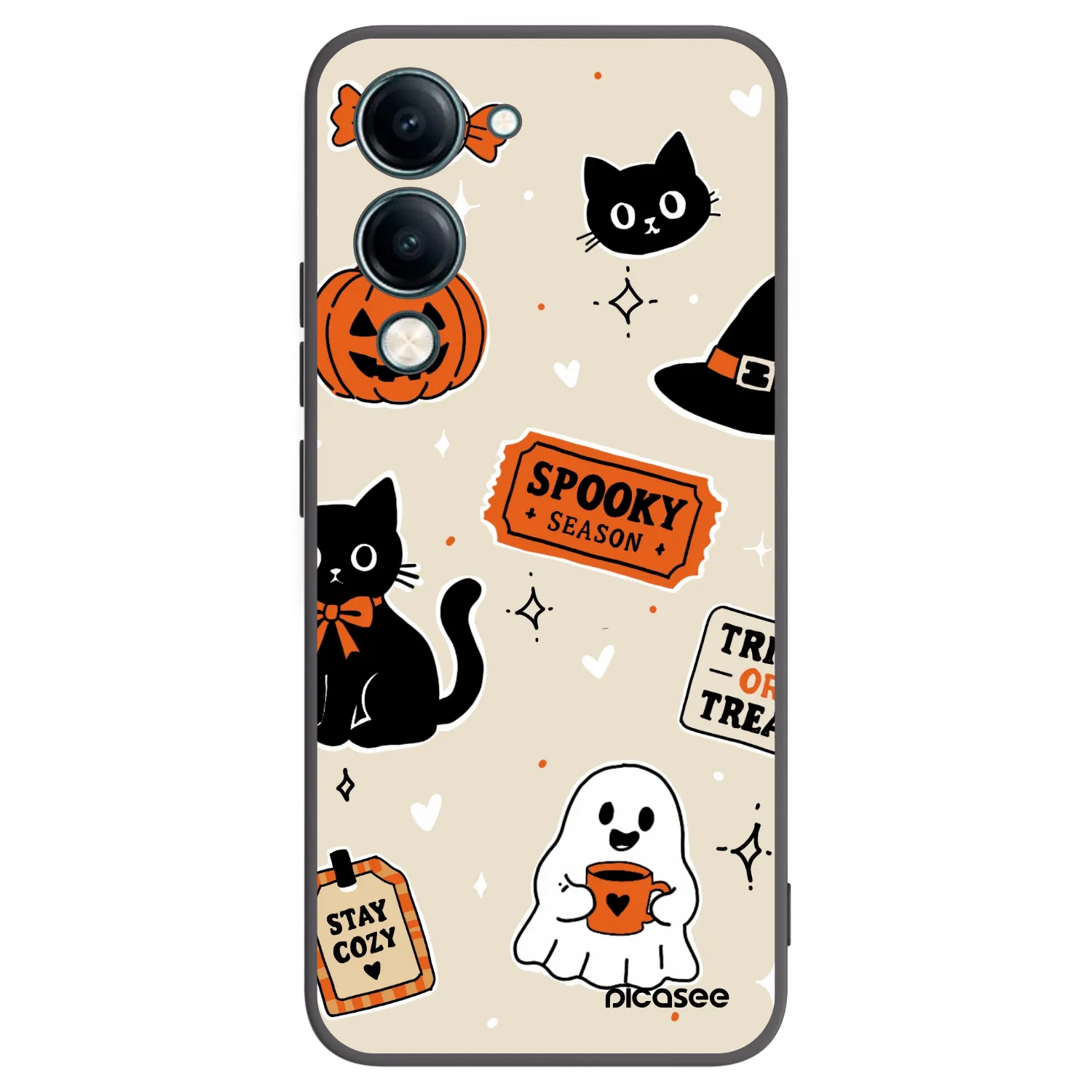 Picasee husă neagră din silicon pentru Vivo Y29s 5G - Halloween stickers