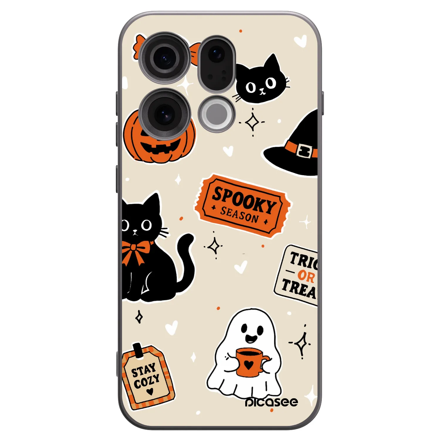 Picasee husă neagră din silicon pentru OPPO Find X9 - Halloween stickers