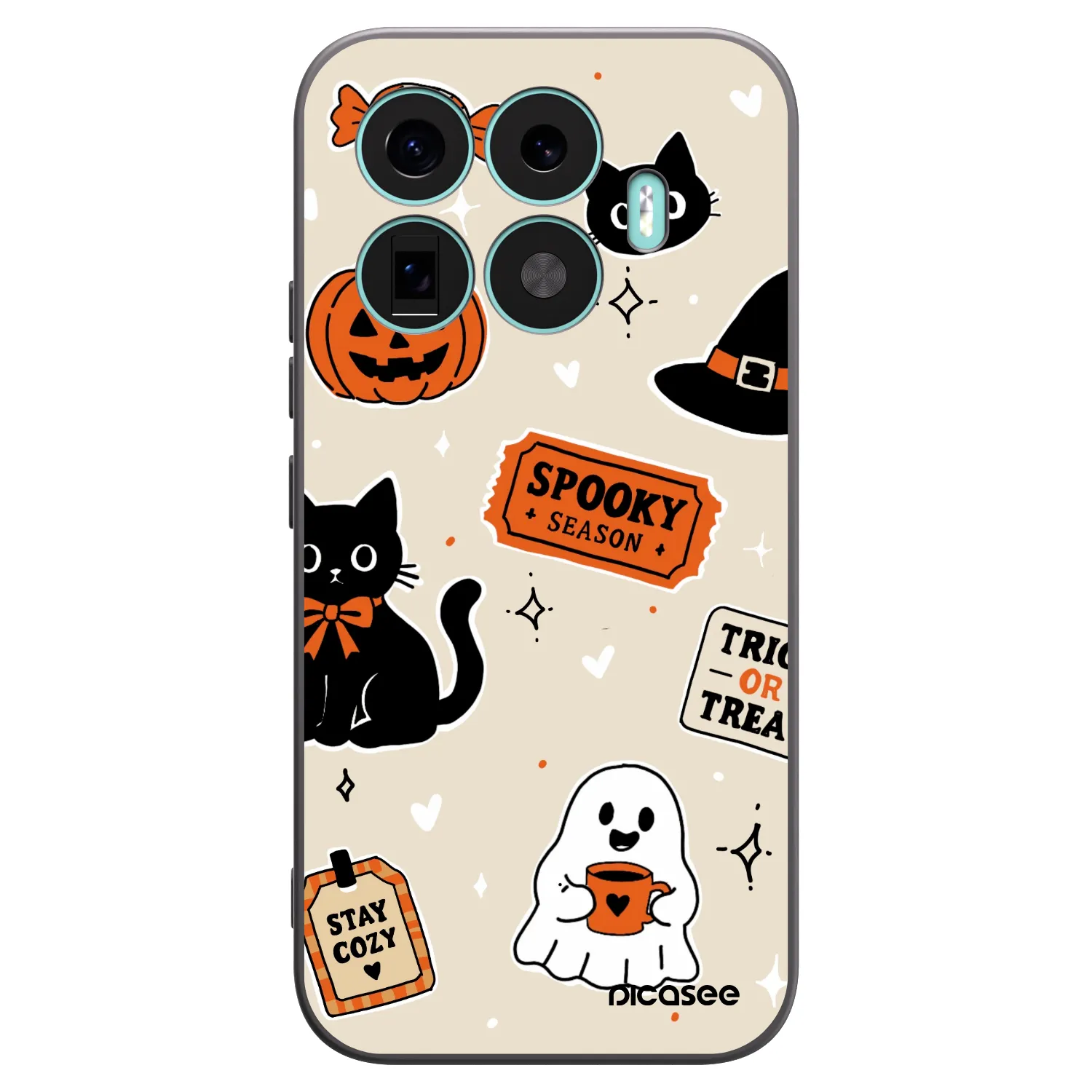 Picasee husă neagră din silicon pentru Xiaomi 17T - Halloween stickers