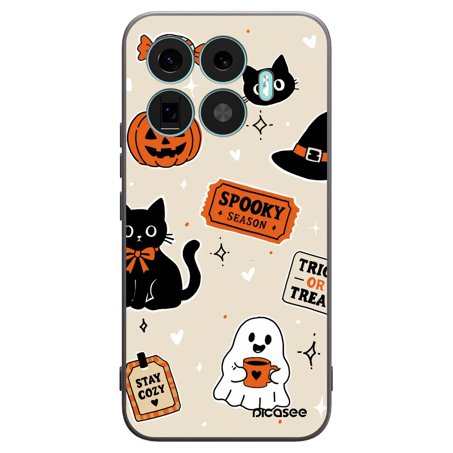 Picasee husă neagră din silicon pentru Xiaomi 17T Pro - Halloween stickers