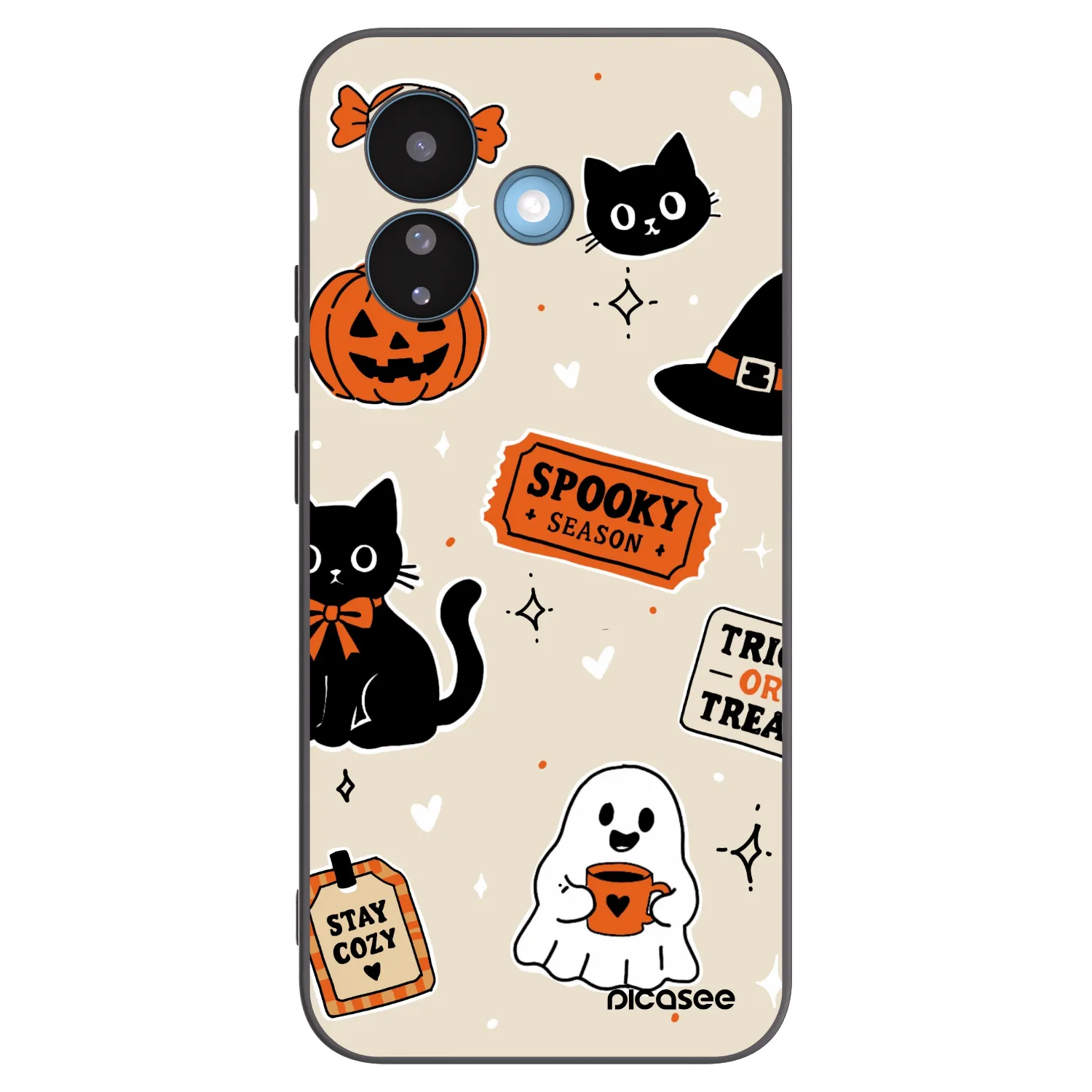 Picasee husă neagră din silicon pentru Xiaomi Redmi Note 17 Pro 5G - Halloween stickers