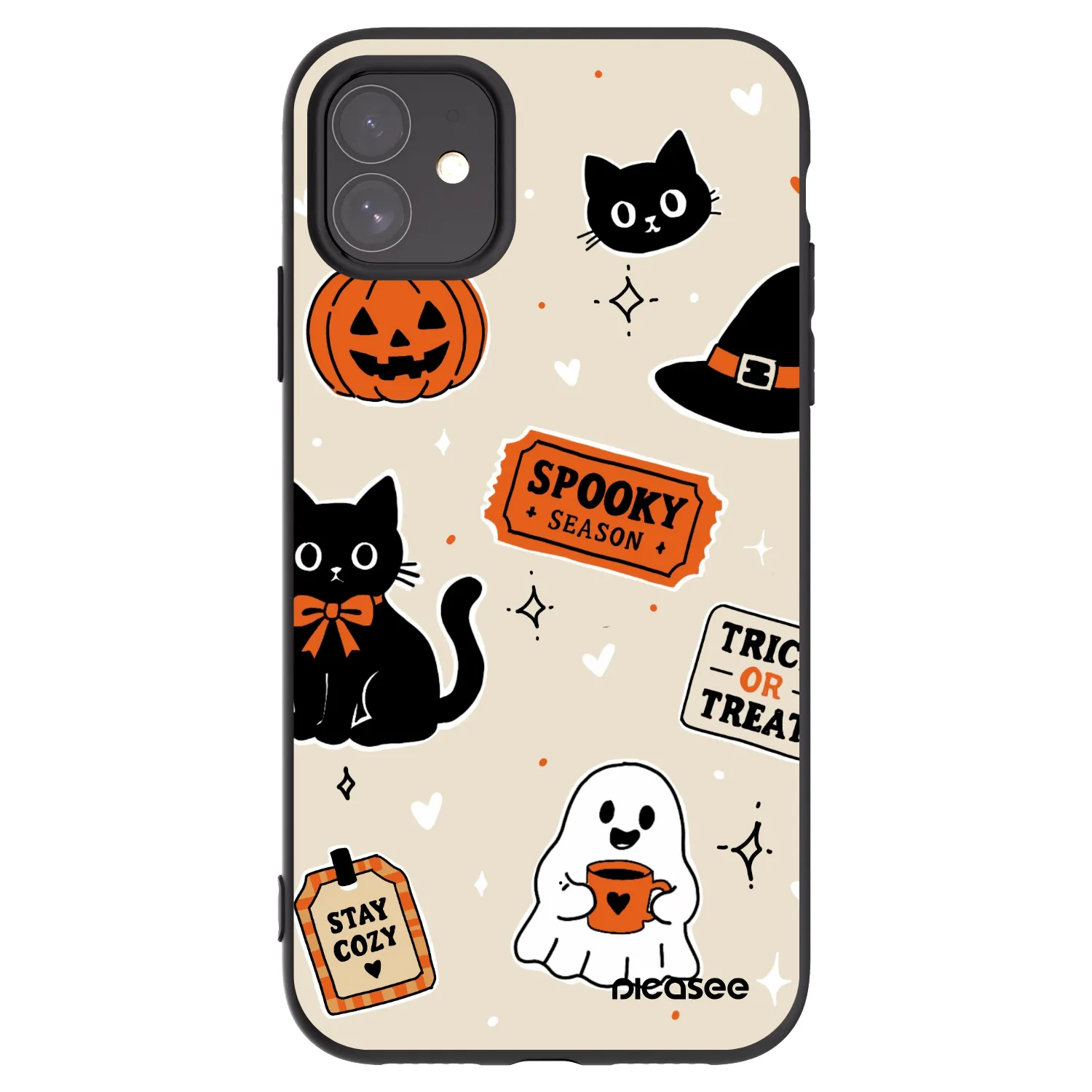 Picasee husă neagră din silicon pentru Apple iPhone 11 - Halloween stickers