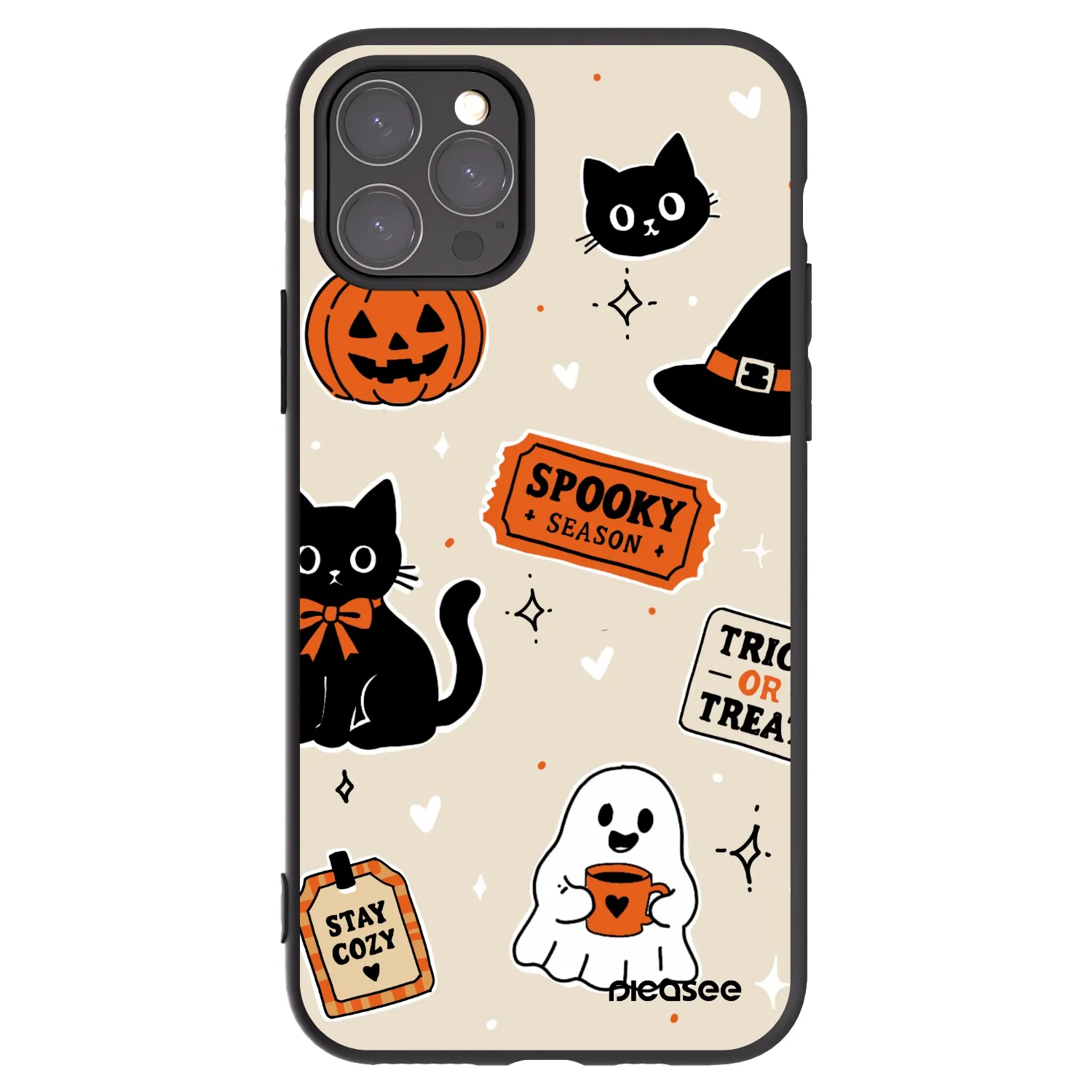 Picasee husă neagră din silicon pentru Apple iPhone 11 Pro - Halloween stickers