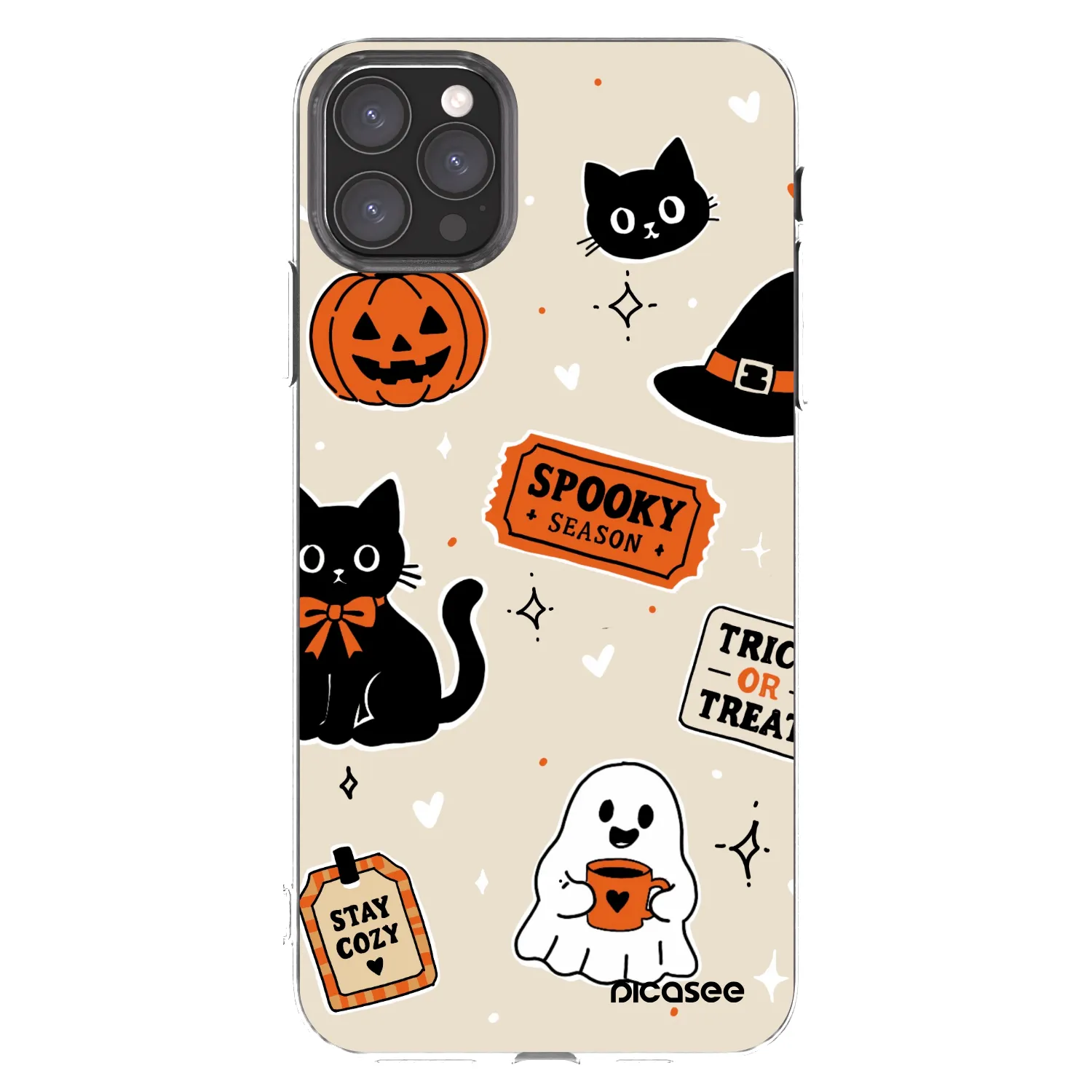 Picasee husă transparentă din silicon pentru Apple iPhone 11 Pro Max - Halloween stickers