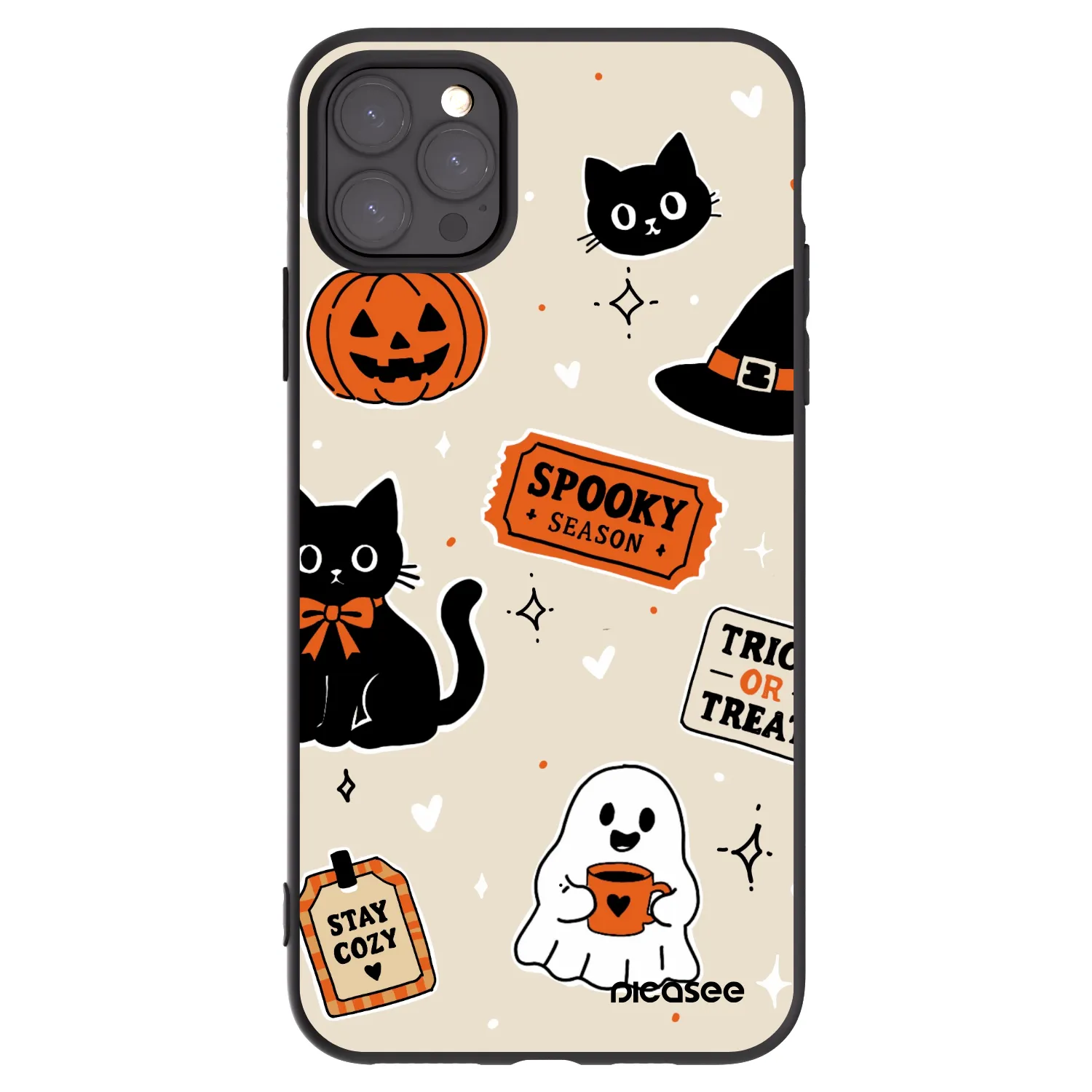 Picasee husă neagră din silicon pentru Apple iPhone 11 Pro Max - Halloween stickers