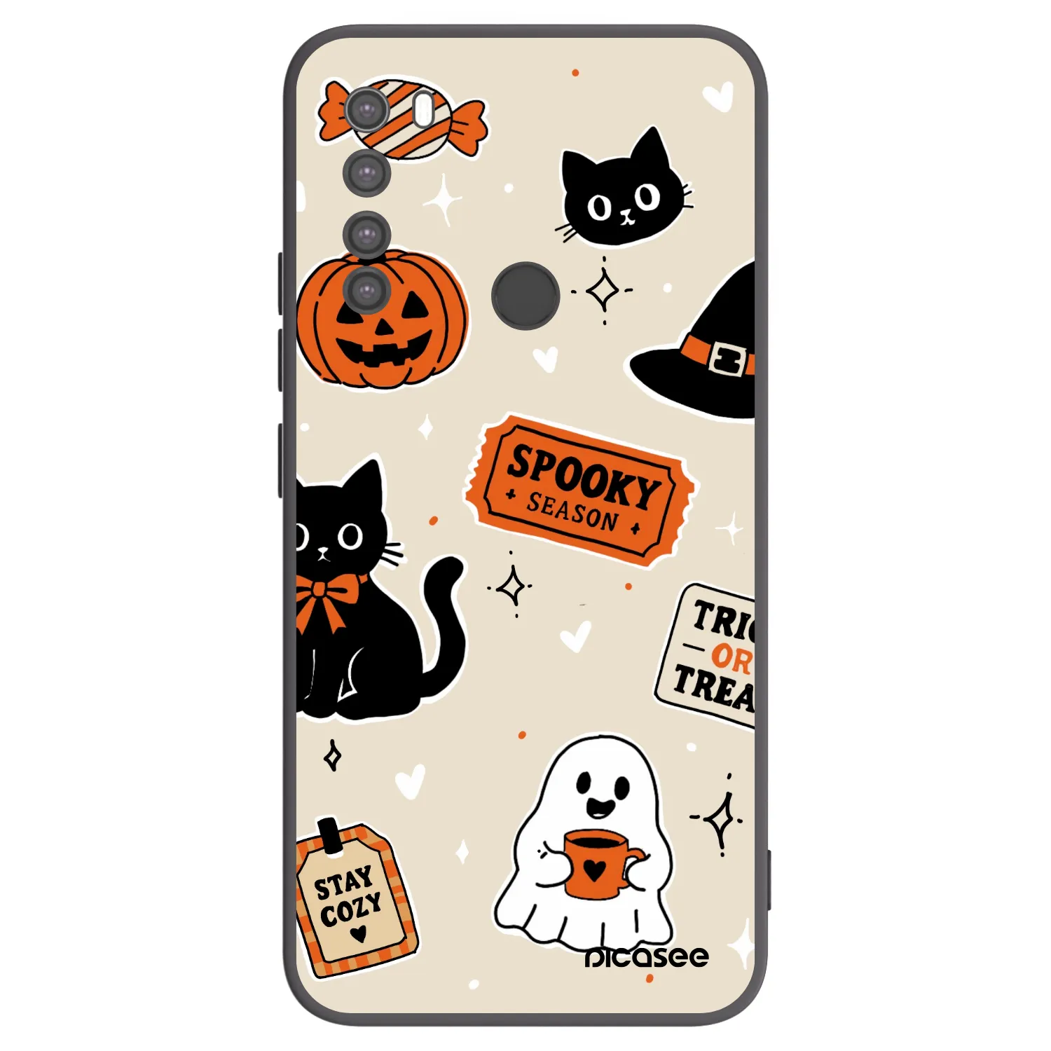 Picasee husă neagră din silicon pentru Xiaomi Redmi Note 8 - Halloween stickers