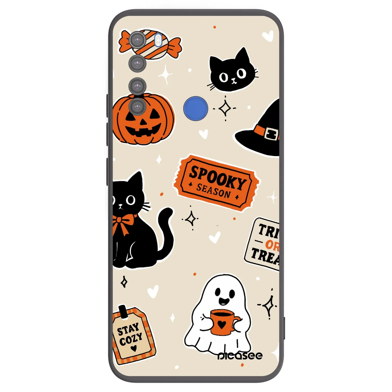 Picasee husă neagră din silicon pentru Xiaomi Redmi Note 8T - Halloween stickers
