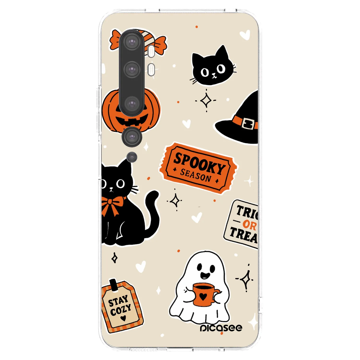 Picasee husă transparentă din silicon pentru Xiaomi Mi Note 10 (Pro) - Halloween stickers