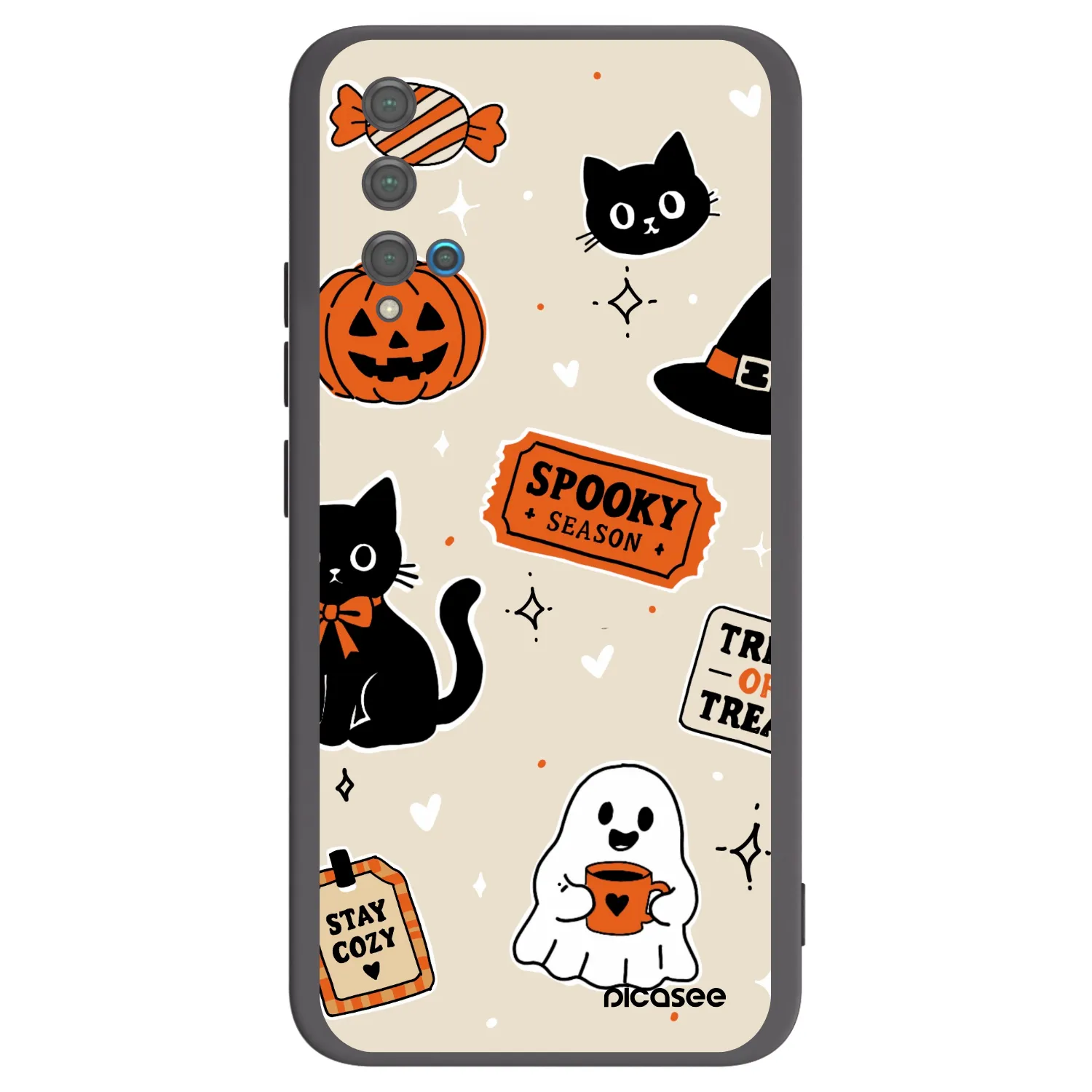 Picasee husă neagră din silicon pentru Huawei Nova 5T - Halloween stickers