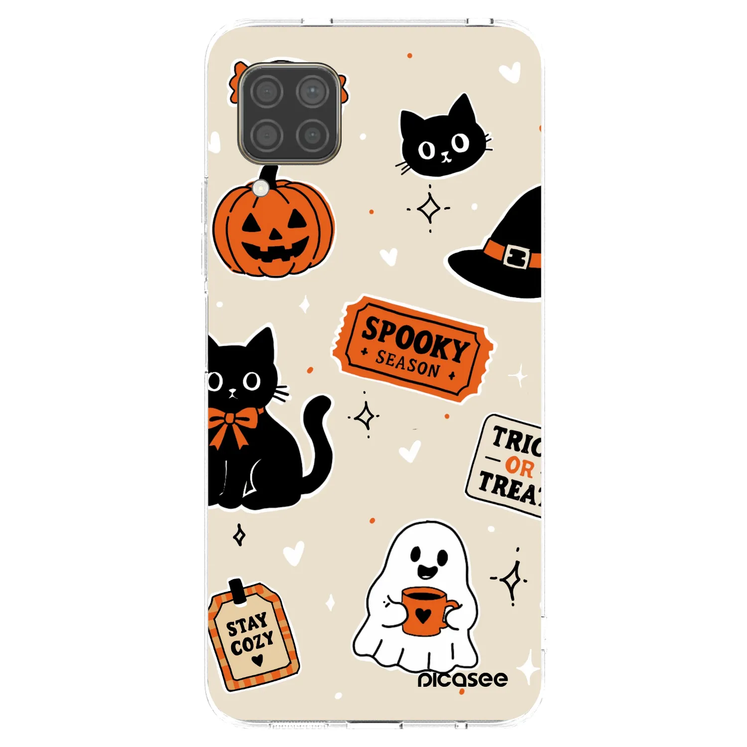 Picasee husă transparentă din silicon pentru Huawei P40 Lite - Halloween stickers