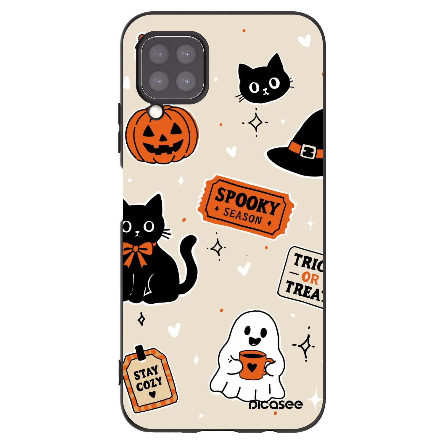 Picasee husă neagră din silicon pentru Huawei P40 Lite - Halloween stickers