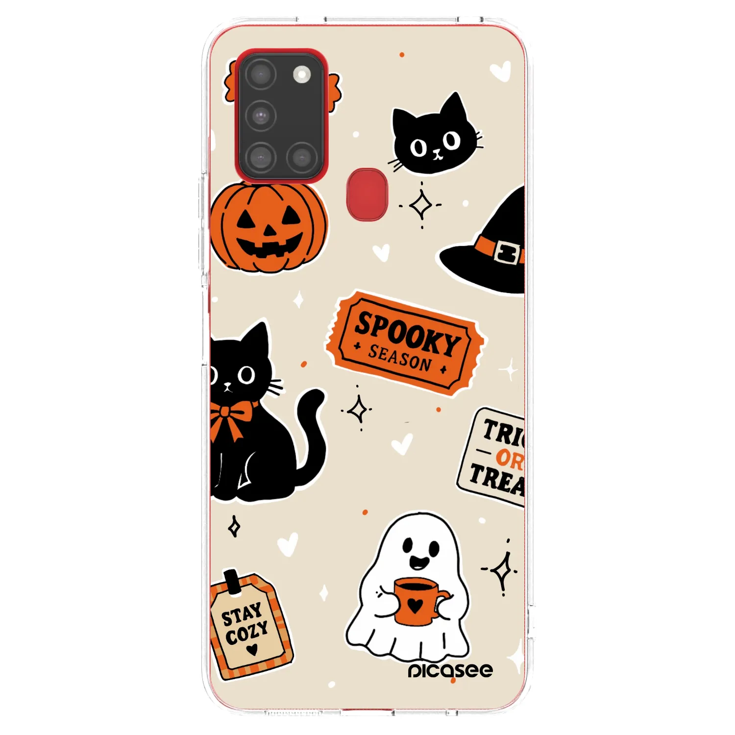 Picasee husă transparentă din silicon pentru Samsung Galaxy A21s - Halloween stickers