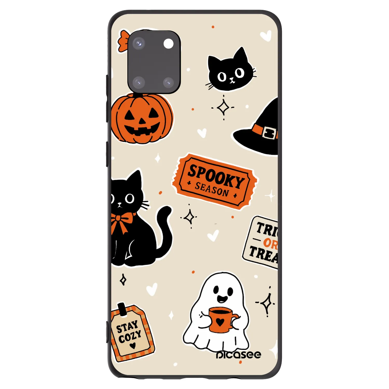 Picasee husă neagră din silicon pentru Samsung Galaxy Note 10 Lite N770F - Halloween stickers