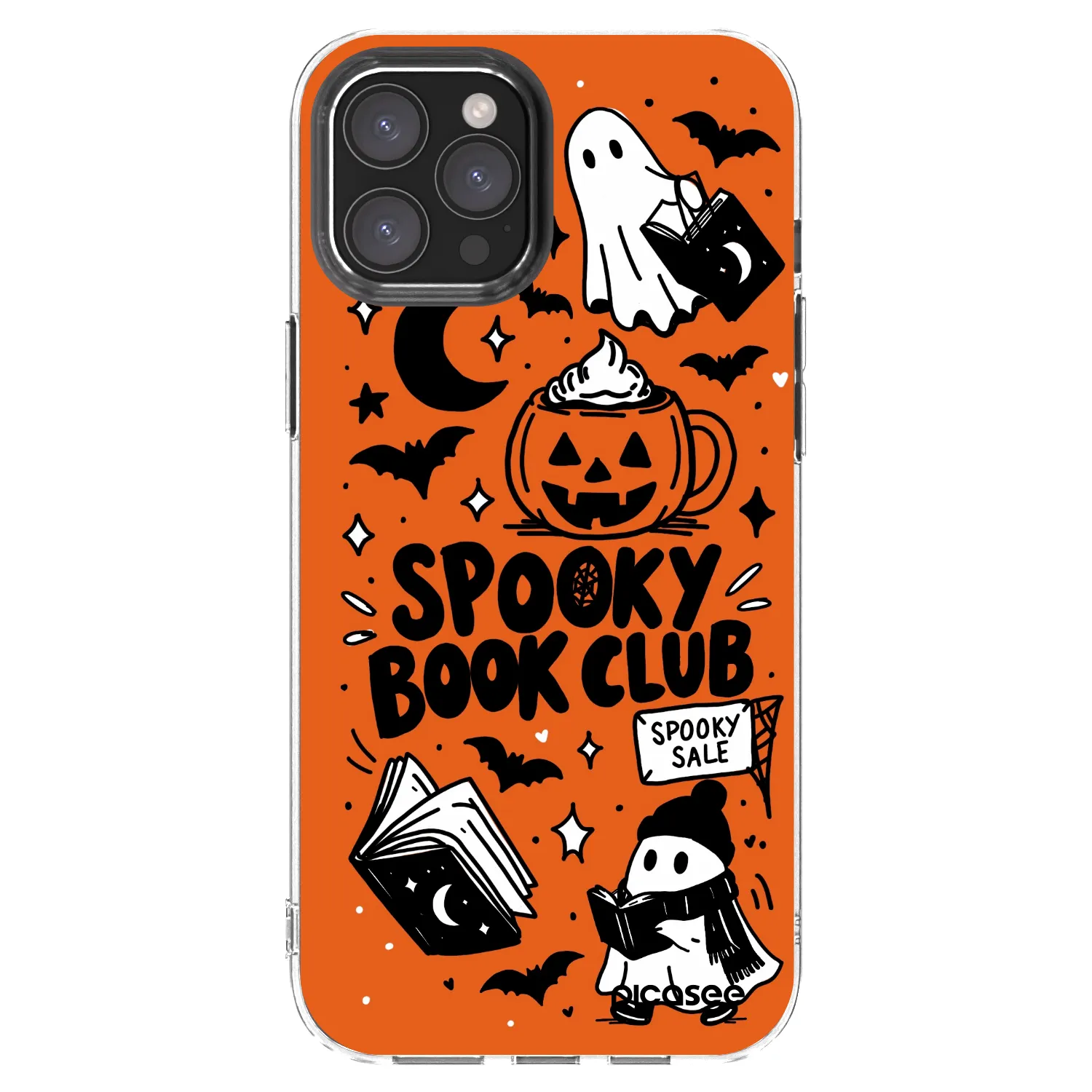 Picasee husă transparentă din silicon pentru Apple iPhone 12 Pro Max - Spooky book club