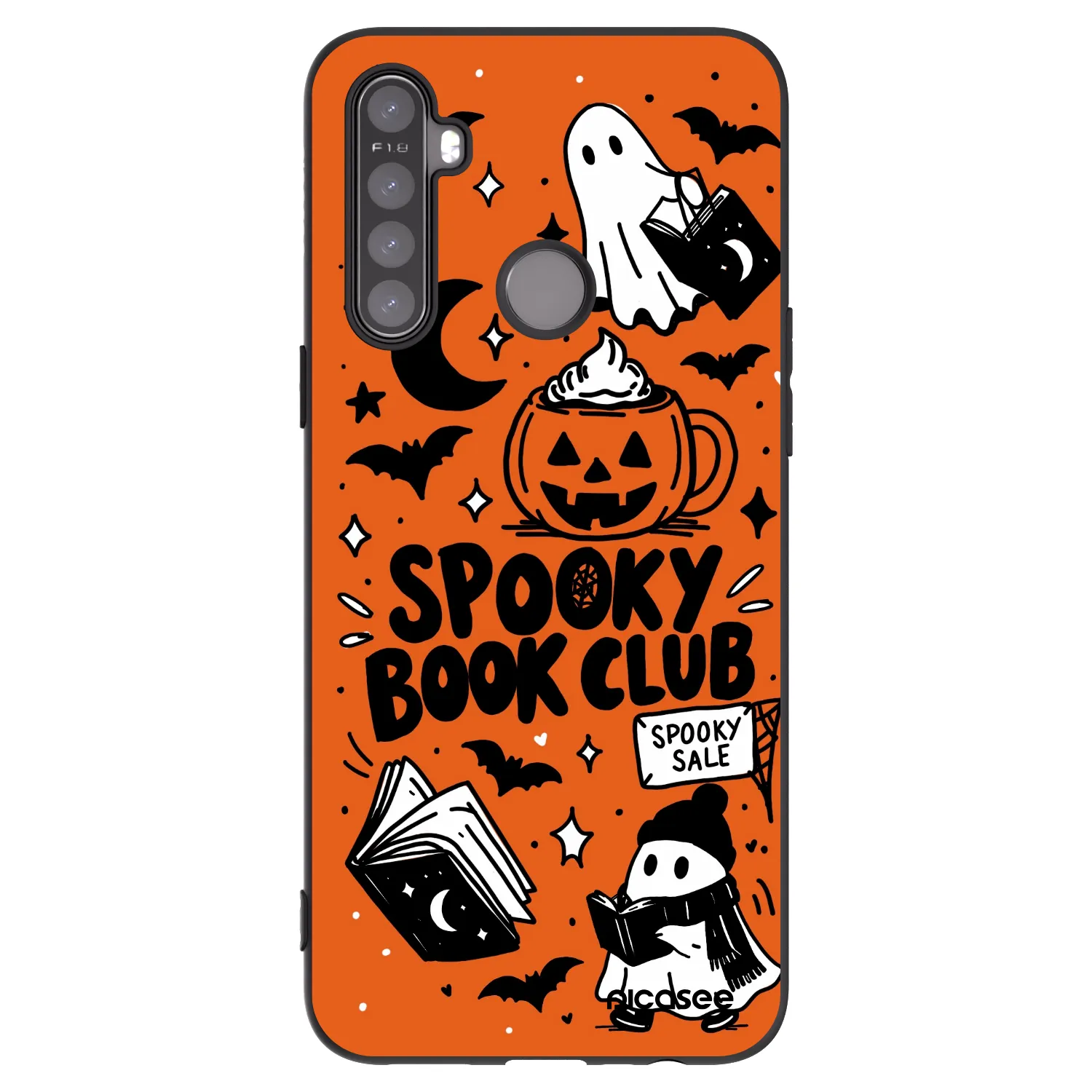 Picasee husă neagră din silicon pentru Realme 6i - Spooky book club