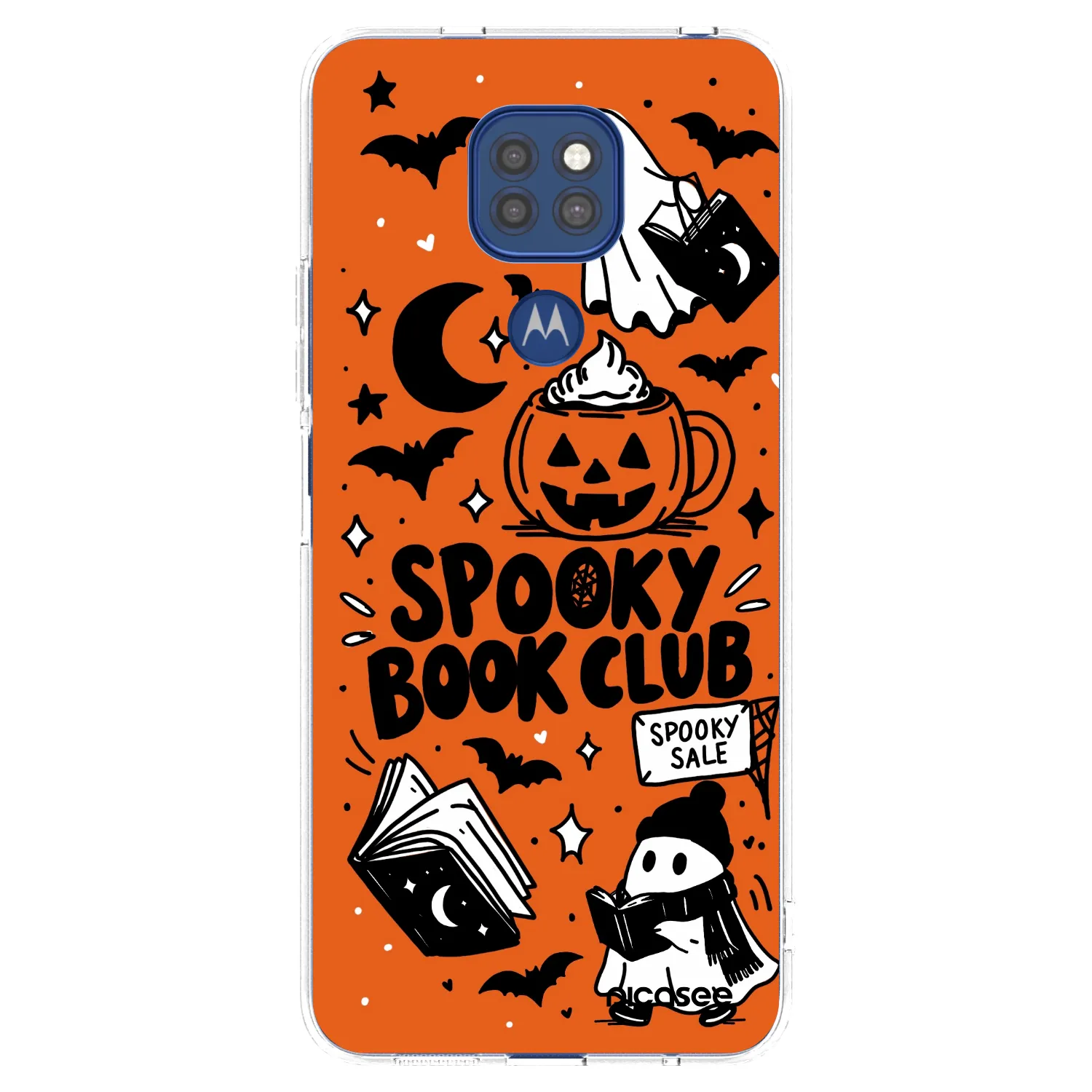 Picasee husă transparentă din silicon pentru Motorola Moto G9 Play - Spooky book club