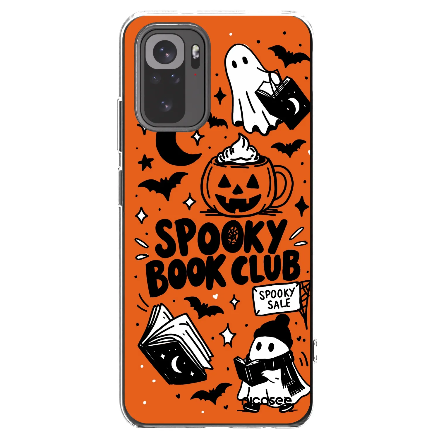 Picasee husă transparentă din silicon pentru Xiaomi Redmi Note 10 - Spooky book club