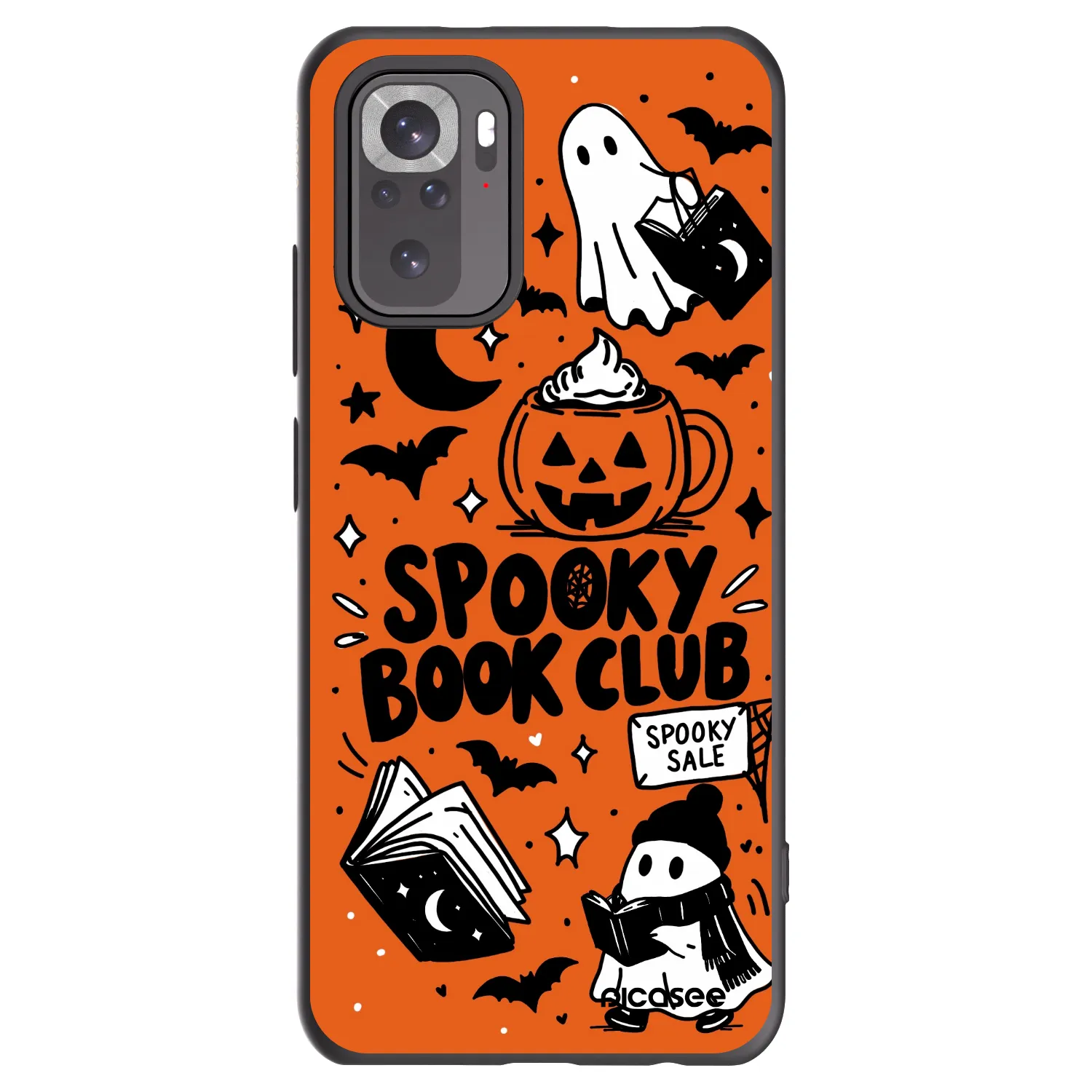 Picasee husă neagră din silicon pentru Xiaomi Redmi Note 10 - Spooky book club