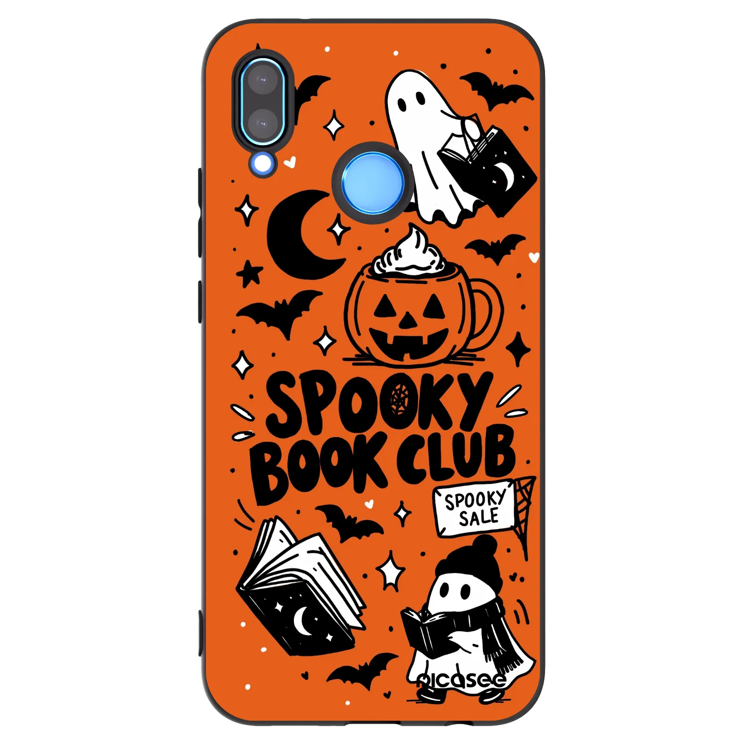 Picasee husă neagră din silicon pentru Huawei P20 Lite - Spooky book club