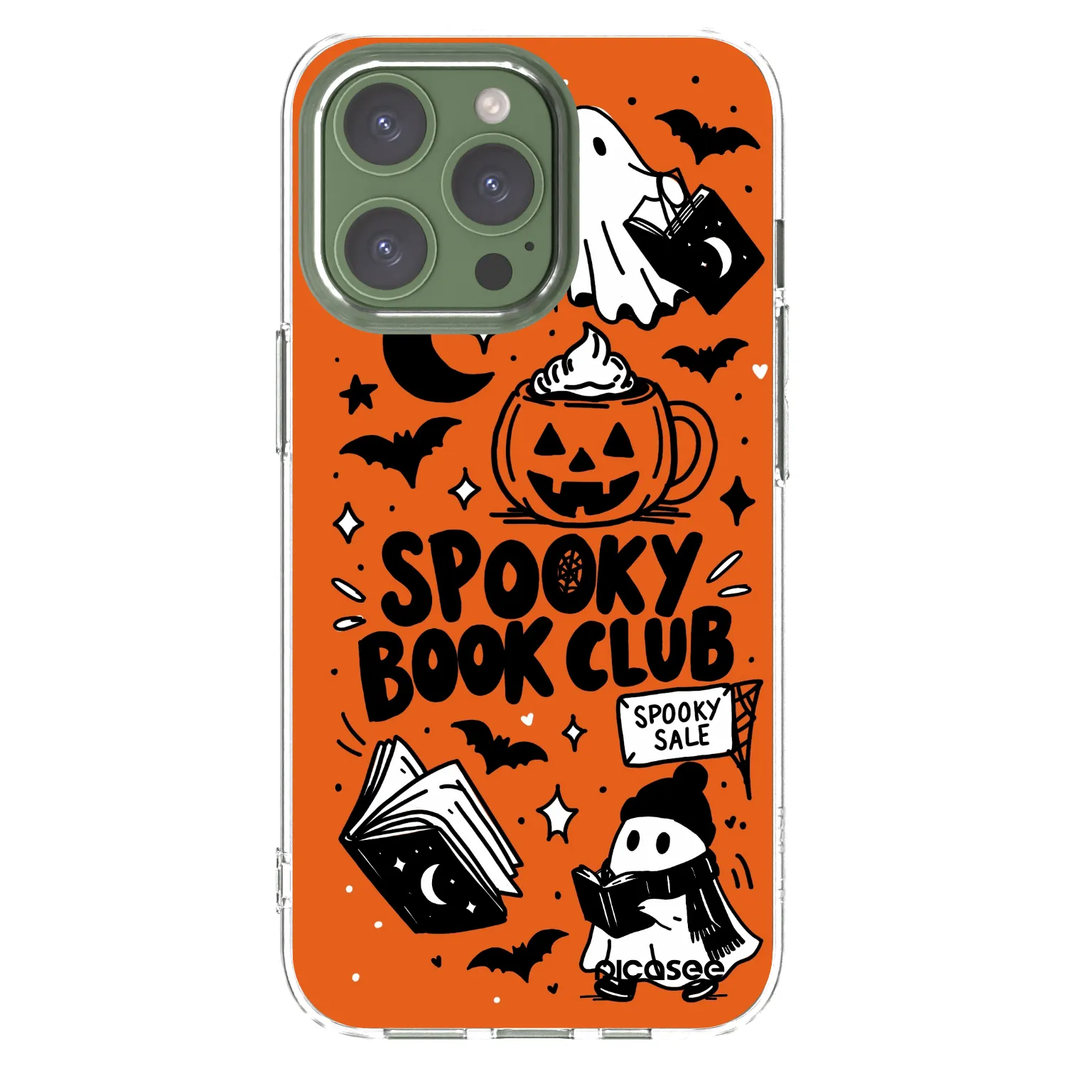 Picasee husă transparentă din silicon pentru Apple iPhone 13 Pro - Spooky book club