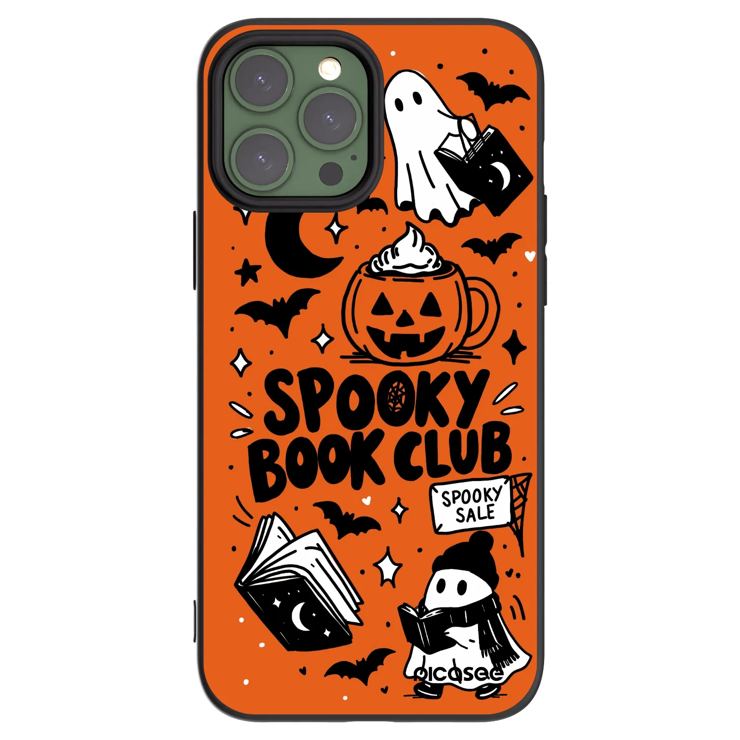 Picasee husă neagră din silicon pentru Apple iPhone 13 Pro Max - Spooky book club