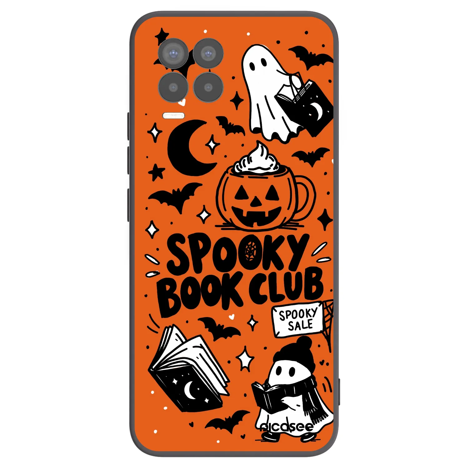 Picasee husă neagră din silicon pentru Realme 8 Pro - Spooky book club