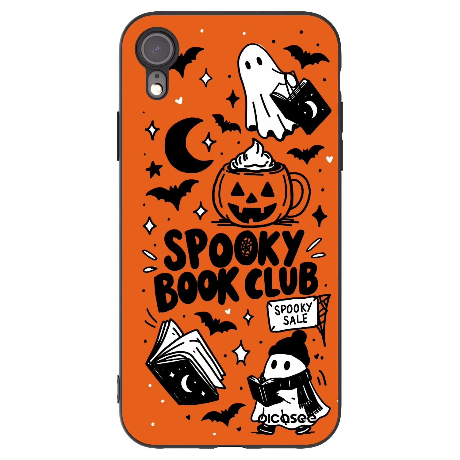 Picasee husă neagră din silicon pentru Apple iPhone XR - Spooky book club