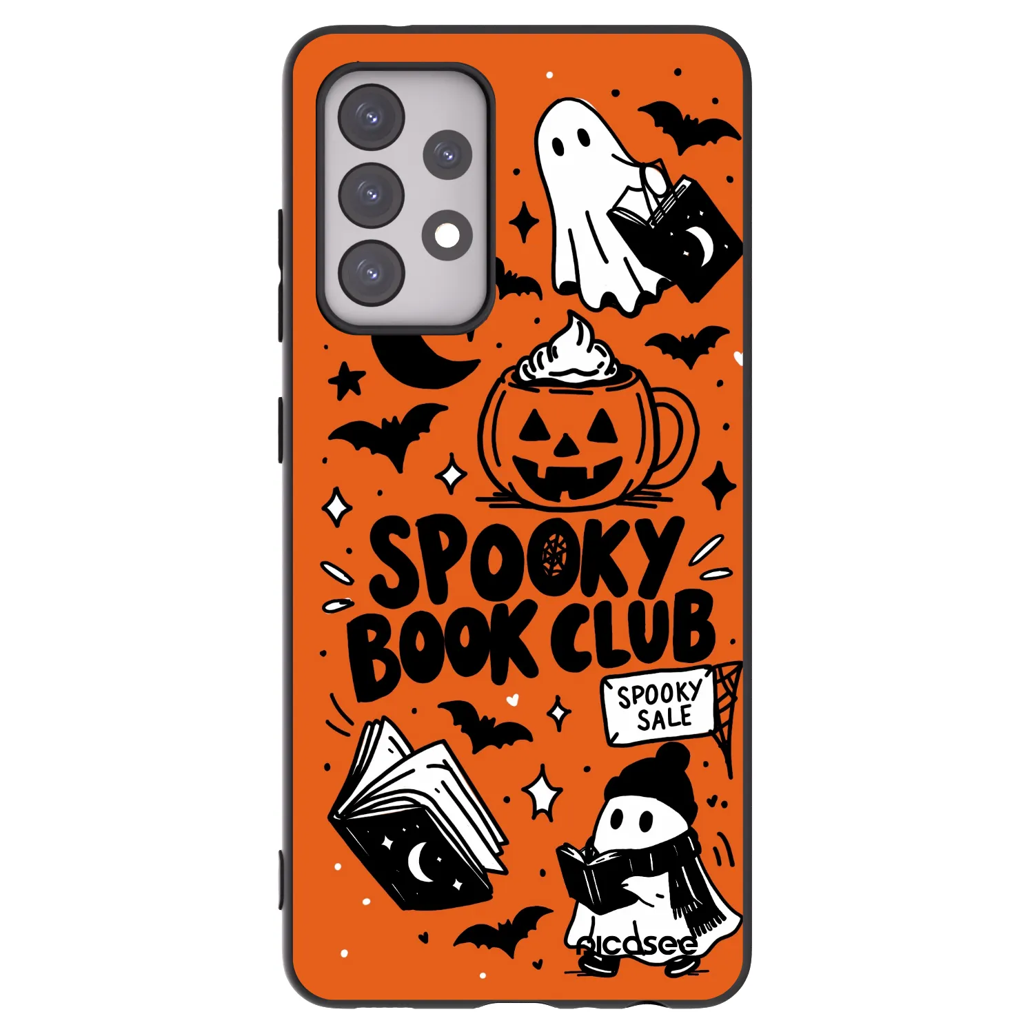 Picasee husă neagră din silicon pentru Samsung Galaxy A52s 5G A528B - Spooky book club