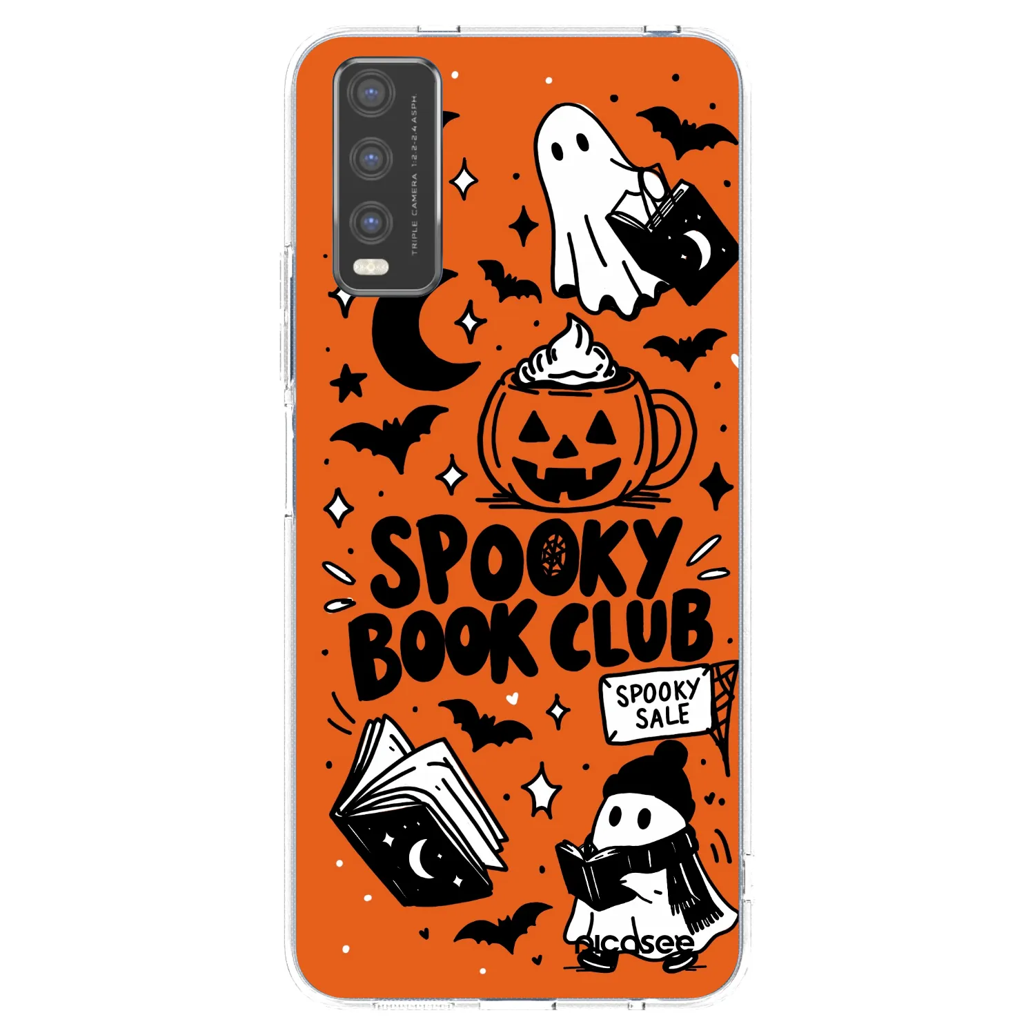 Picasee husă transparentă din silicon pentru Vivo Y20s - Spooky book club