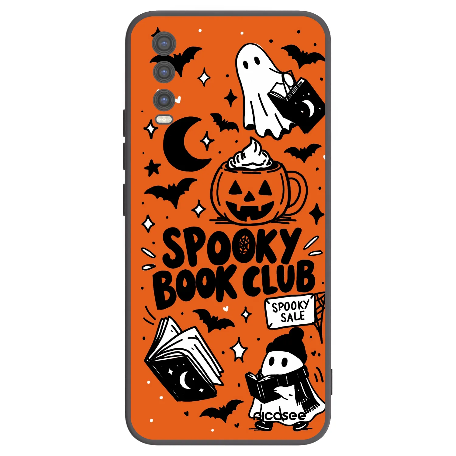 Picasee husă neagră din silicon pentru Vivo Y20s - Spooky book club