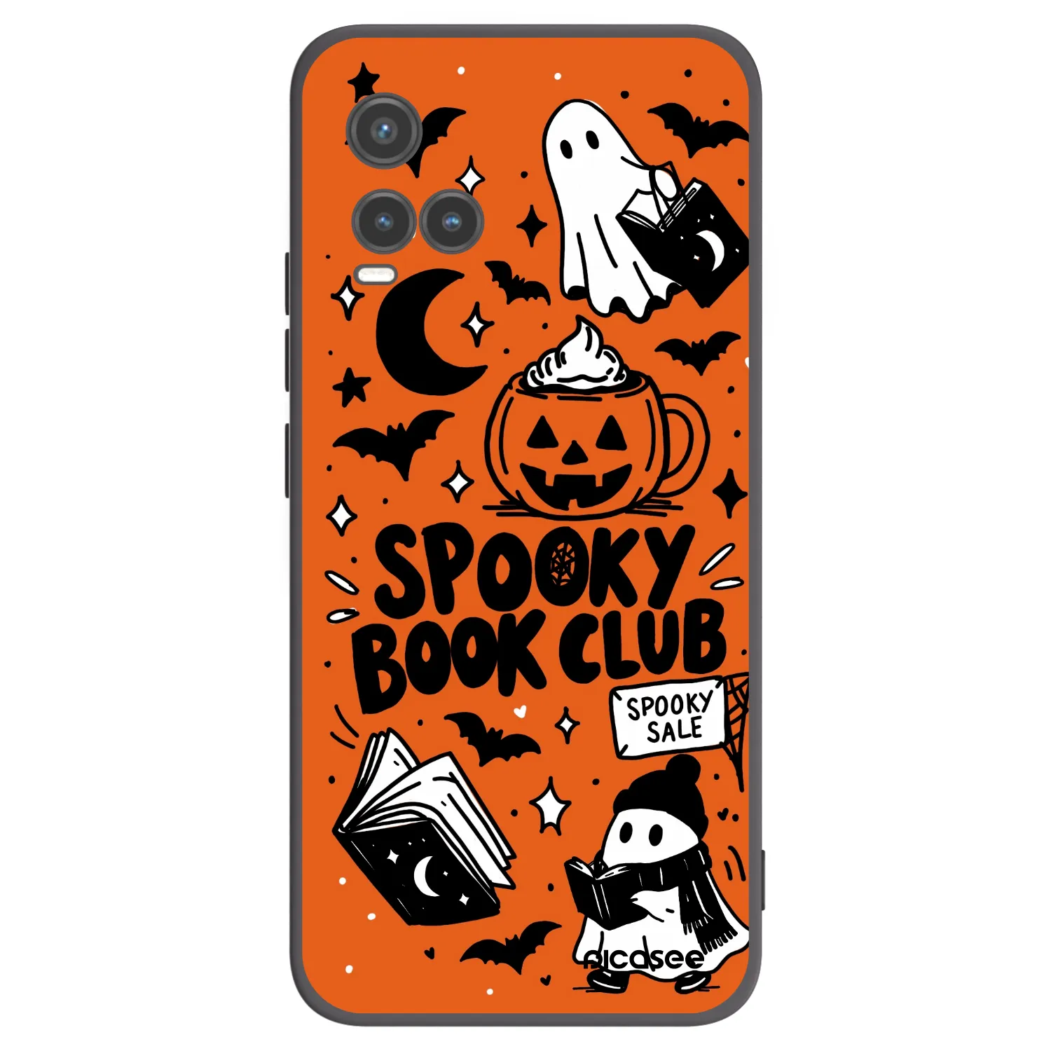 Picasee husă neagră din silicon pentru Vivo Y33s - Spooky book club