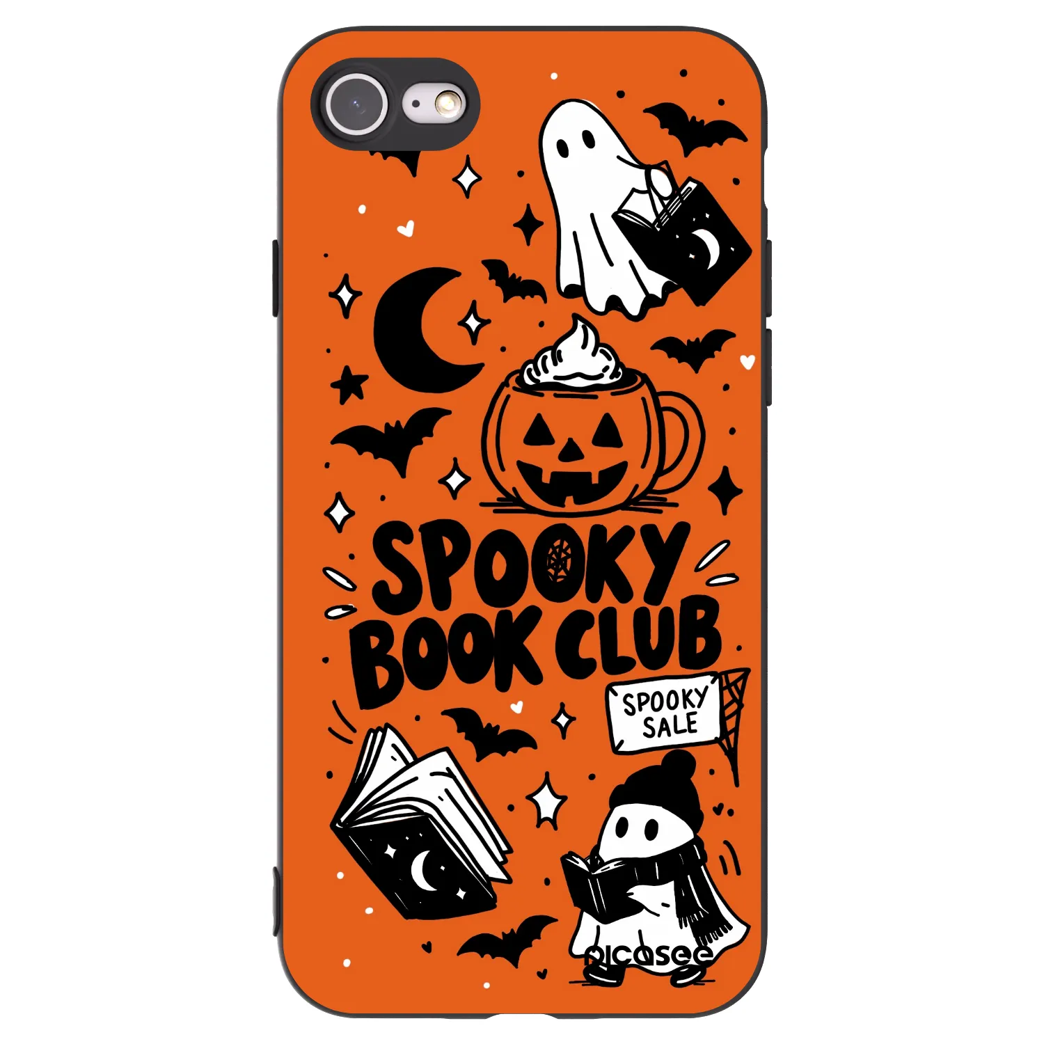 Picasee husă neagră din silicon pentru Apple iPhone SE 2022 - Spooky book club
