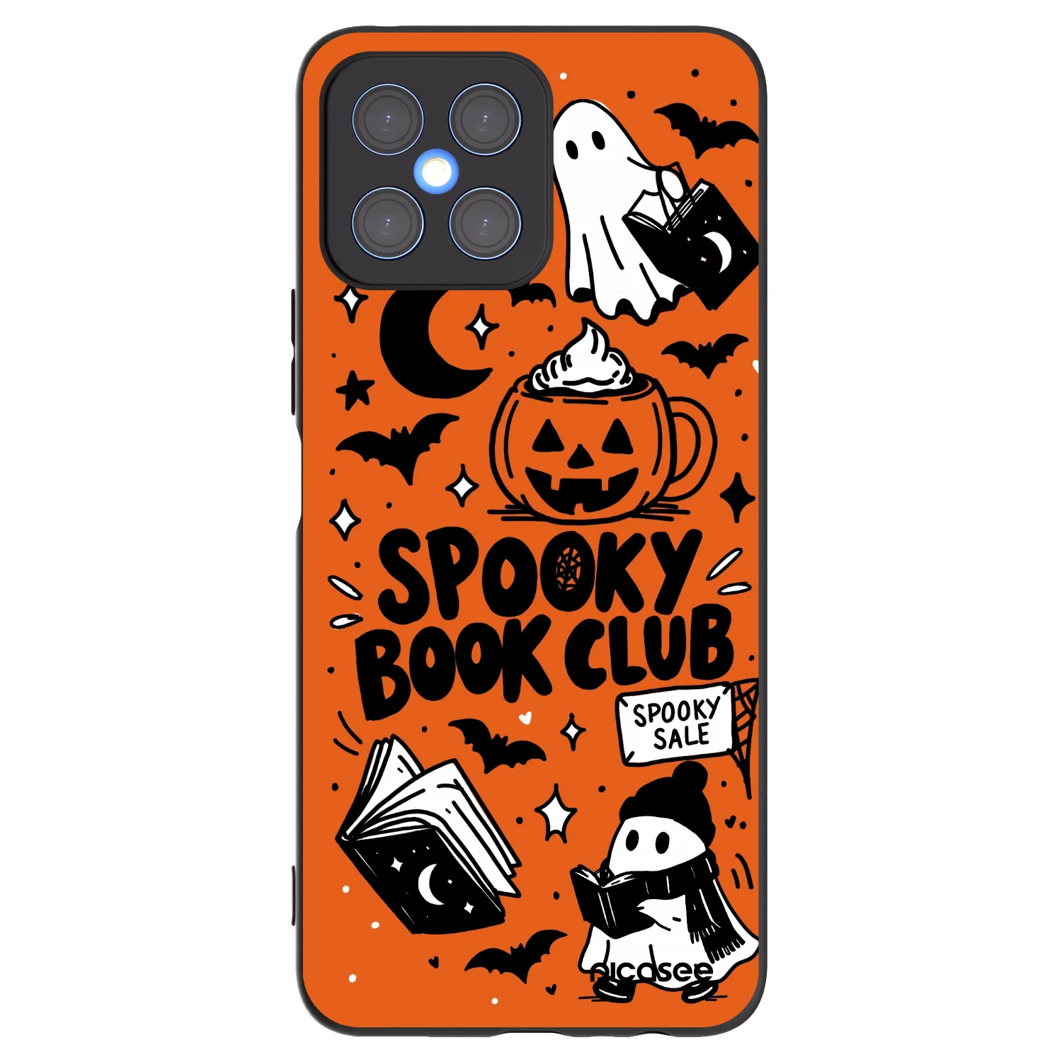 Picasee husă neagră din silicon pentru Honor X8 4G - Spooky book club