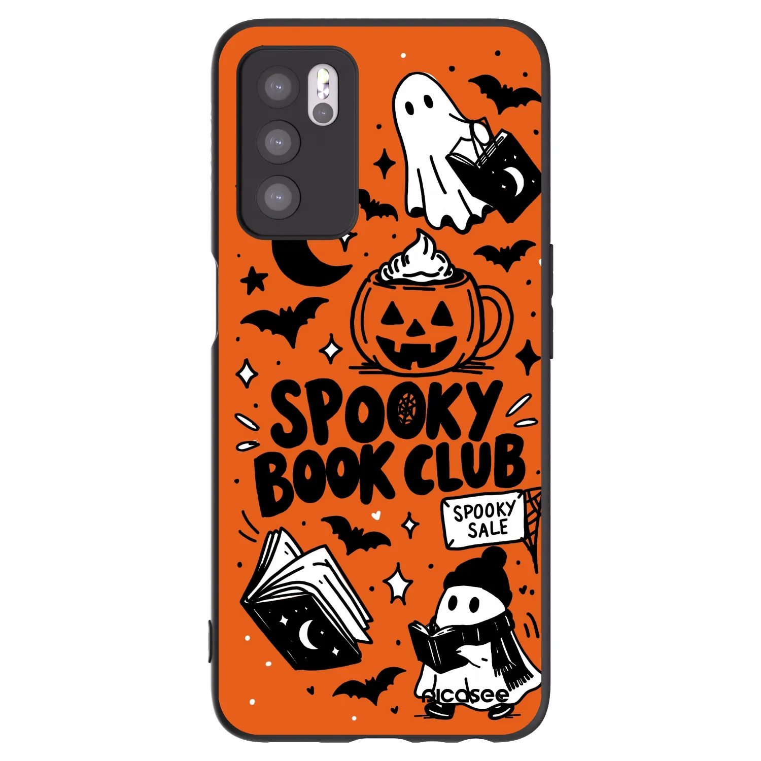 Picasee husă neagră din silicon pentru OPPO A16s - Spooky book club