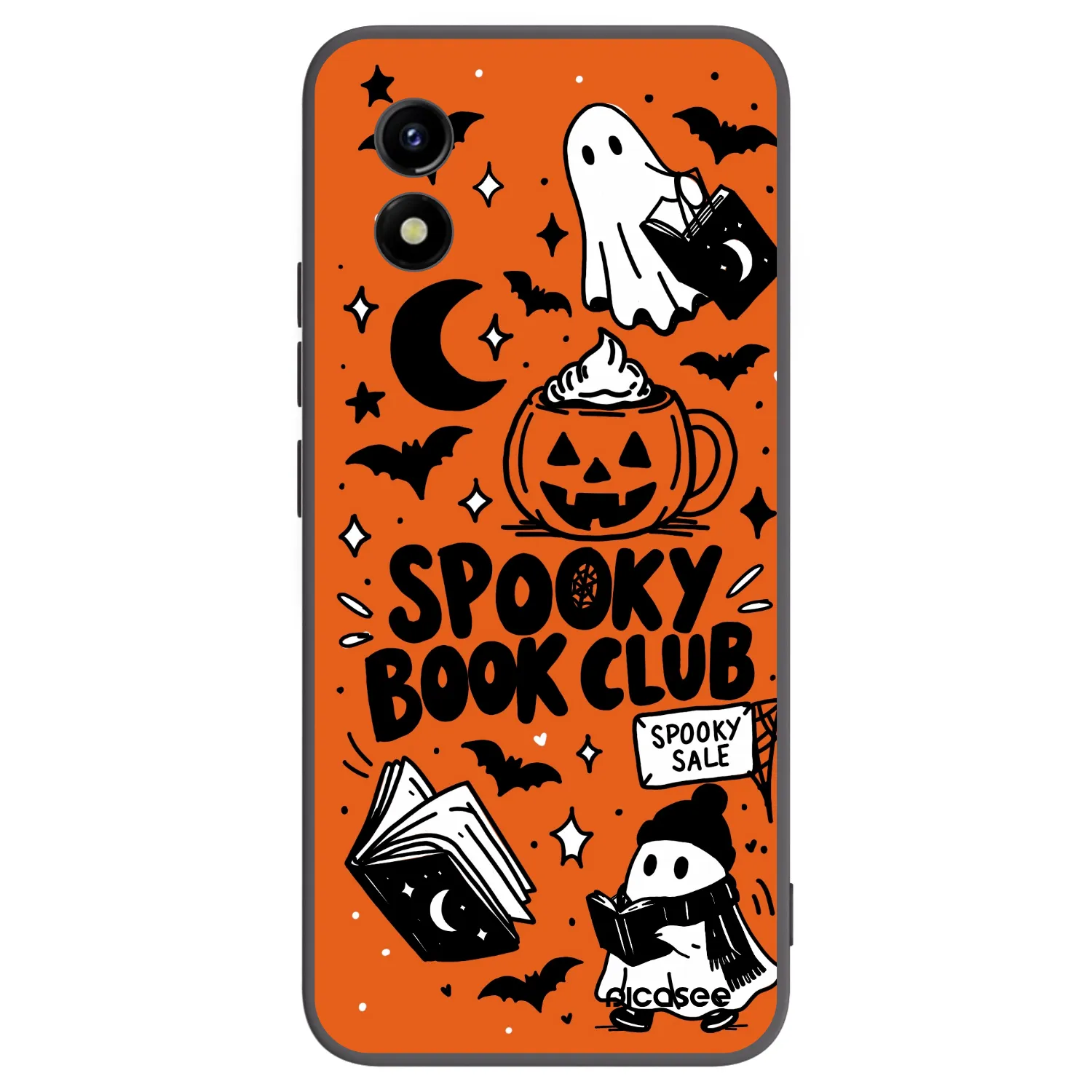 Picasee husă neagră din silicon pentru Vivo Y01 - Spooky book club