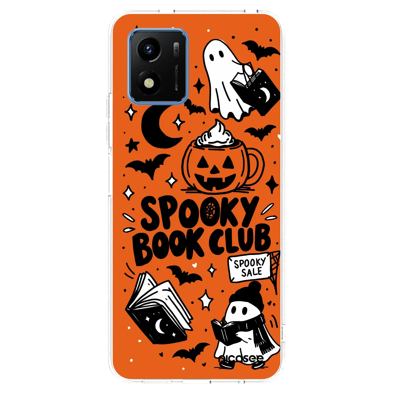 Picasee husă transparentă din silicon pentru Vivo Y01 - Spooky book club