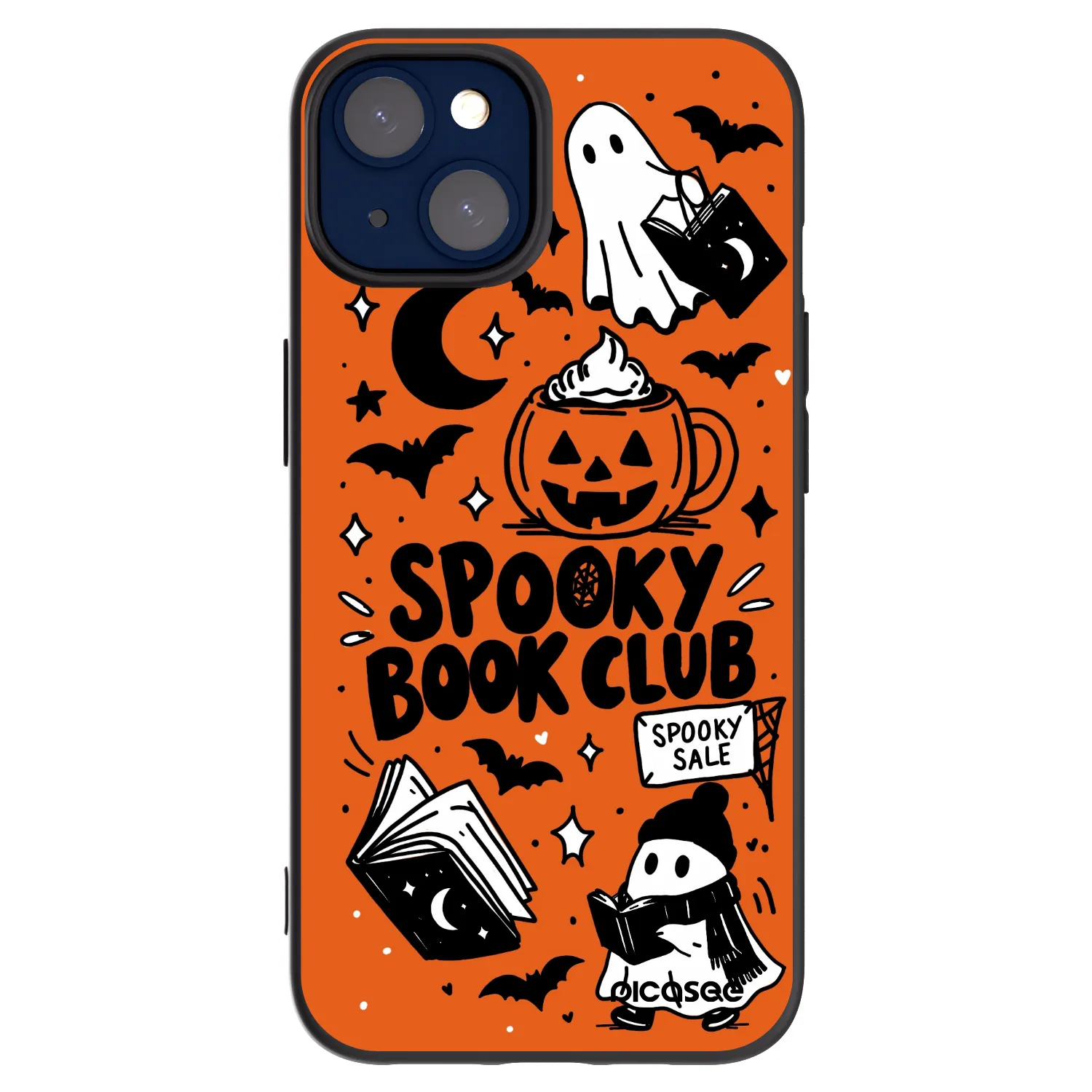 Picasee husă neagră din silicon pentru Apple iPhone 14 - Spooky book club