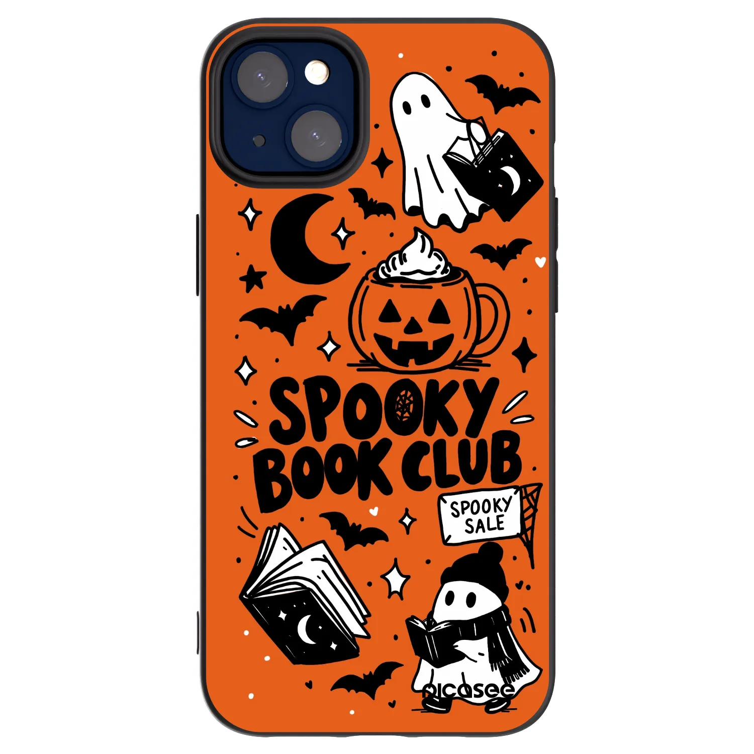 Picasee husă neagră din silicon pentru Apple iPhone 14 Plus - Spooky book club