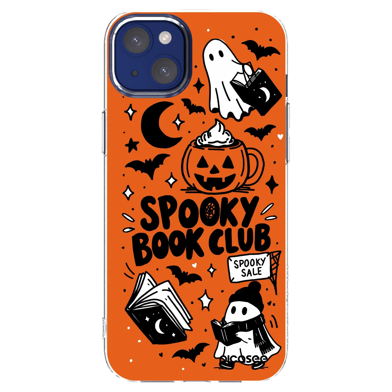 Picasee husă transparentă din silicon pentru Apple iPhone 14 Plus - Spooky book club