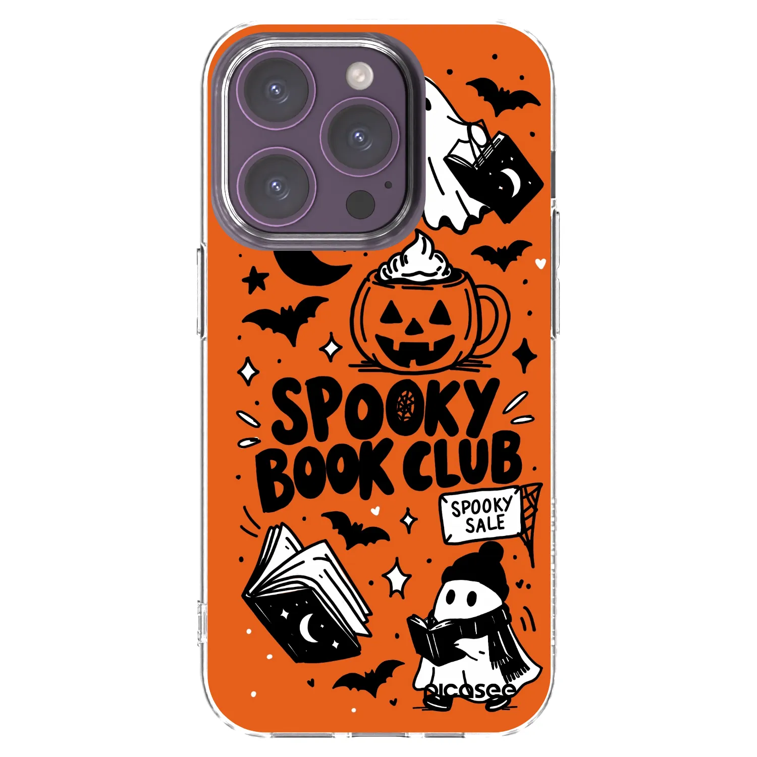 Picasee husă transparentă din silicon pentru Apple iPhone 14 Pro - Spooky book club